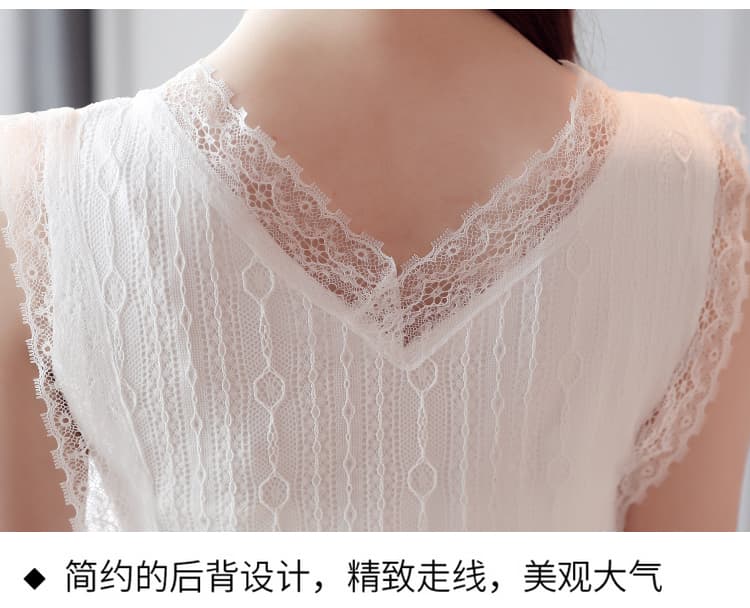 정장 인사이드 가져 가라. V넥 레이스 작은 슬링 조끼 여성 여름 외출용 섹시함 루즈핏 만나는 오프숄더 민소매 맨위 상세 이미지 10