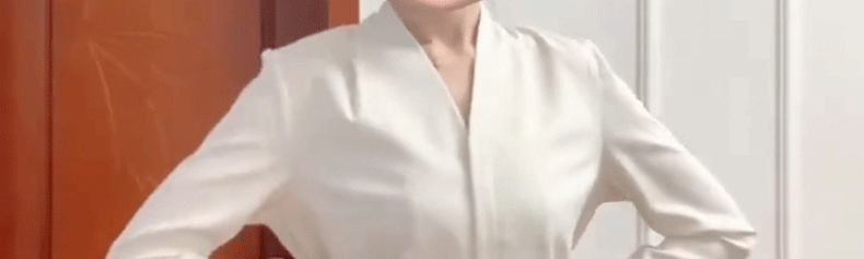 프랑스식 V넥 고급 센스 쉬폰 여성 셔츠 2026 새로운 이른 가을 경력 출퇴근 셔츠 긴팔 품격 맨위 상세 이미지 21