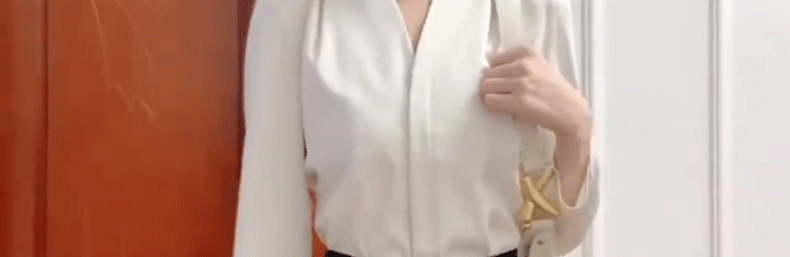 프랑스식 V넥 고급 센스 쉬폰 여성 셔츠 2026 새로운 이른 가을 경력 출퇴근 셔츠 긴팔 품격 맨위 상세 이미지 48