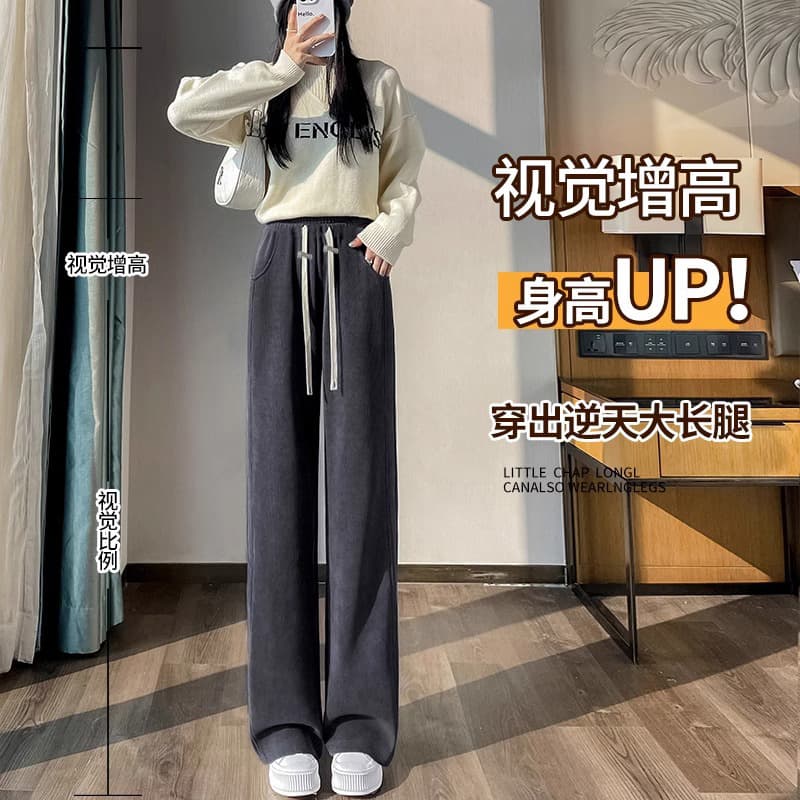 유럽 면 바나나 바지 임산부 바지 외출용 가을 겨울 루즈핏 빅 사이즈 와이드 레그 팬츠 도루 센스 없음 복부 지지 이미지 3