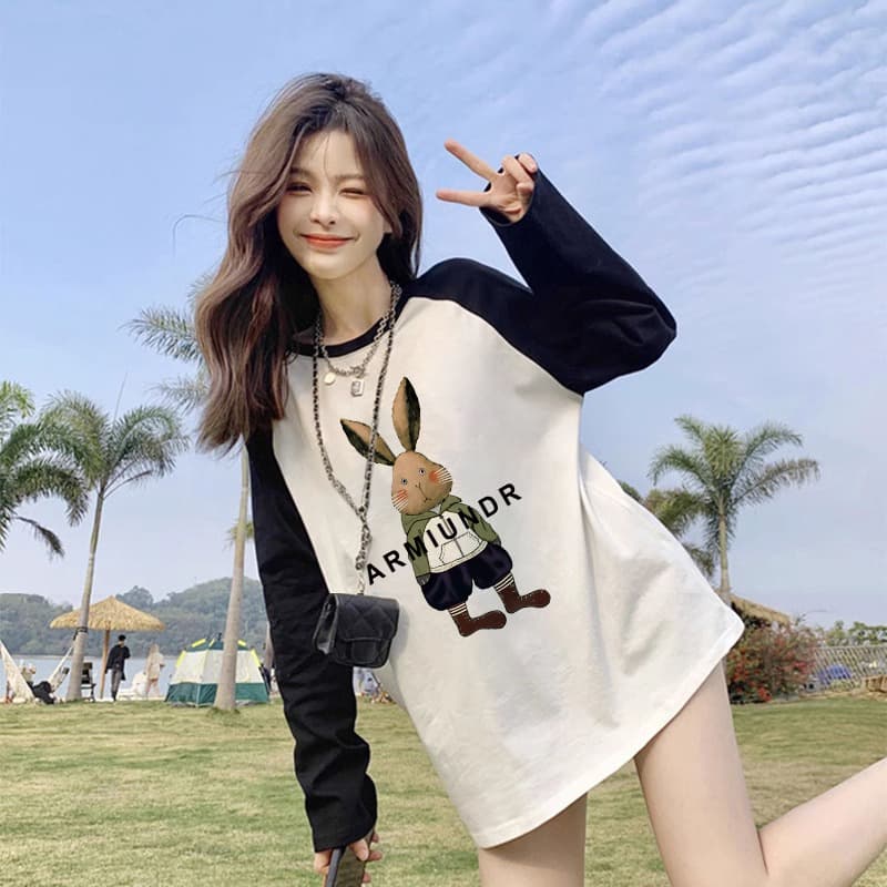 임산부 봄 가을 세트 패션 봄 가을 새로운 조기 가을 출산 착용 루즈핏 패치워크 맨위 상세 이미지 5