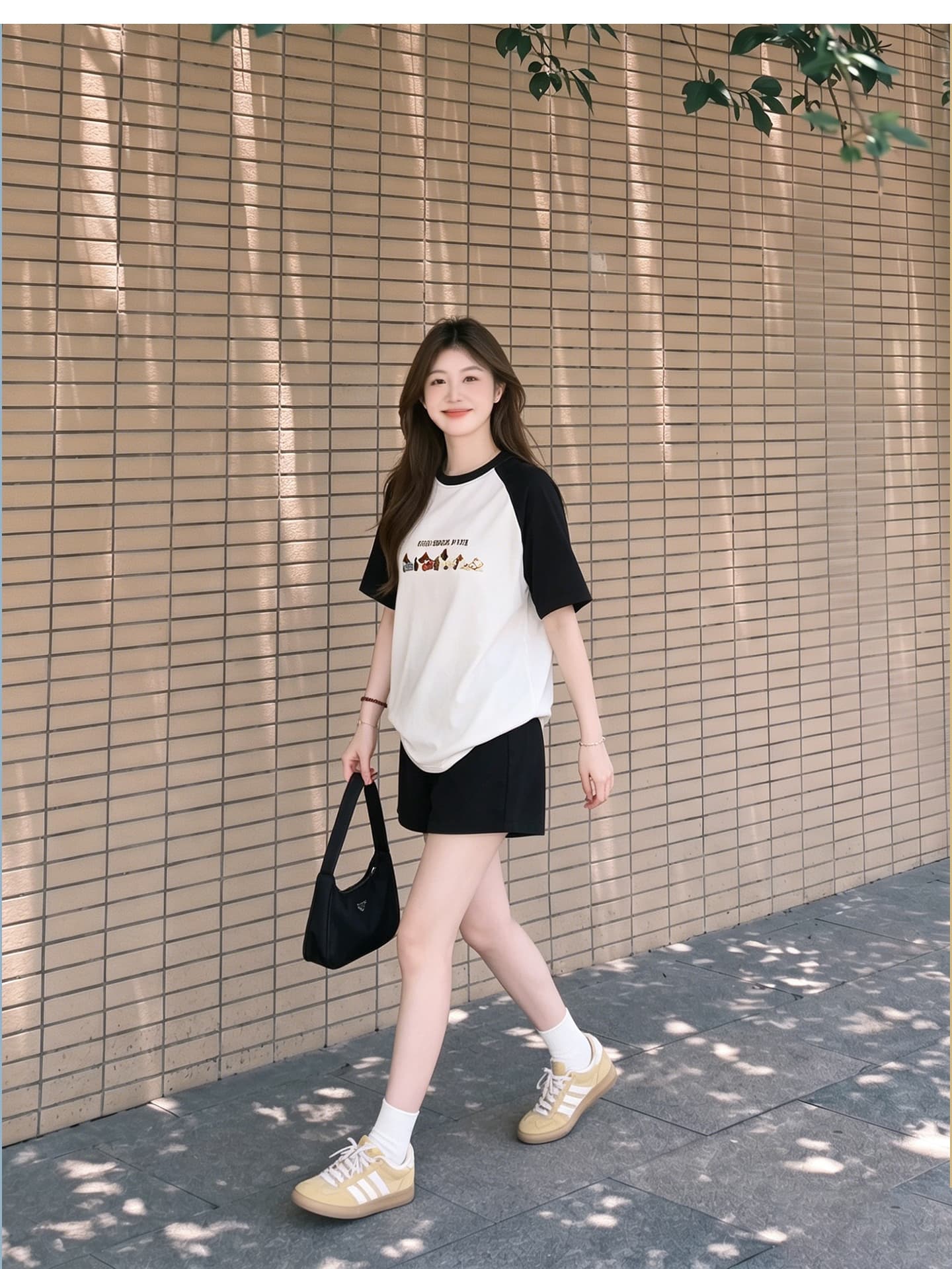 임산부 세트 여름 외출용 얇은 스타일 루즈핏 중간 길이 빅 사이즈 맨위 티셔츠 상세 이미지 3