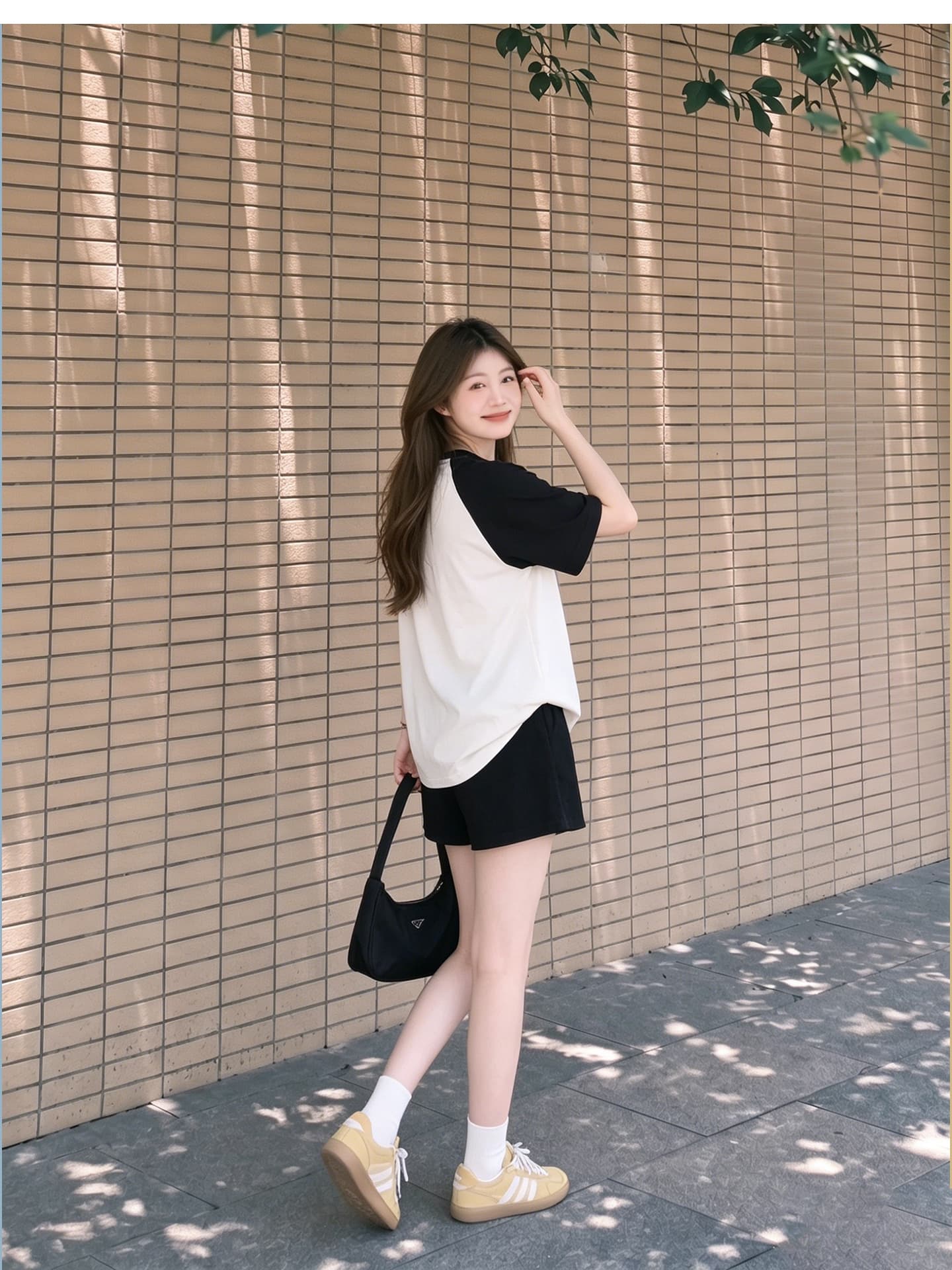임산부 세트 여름 외출용 얇은 스타일 루즈핏 중간 길이 빅 사이즈 맨위 티셔츠 상세 이미지 4