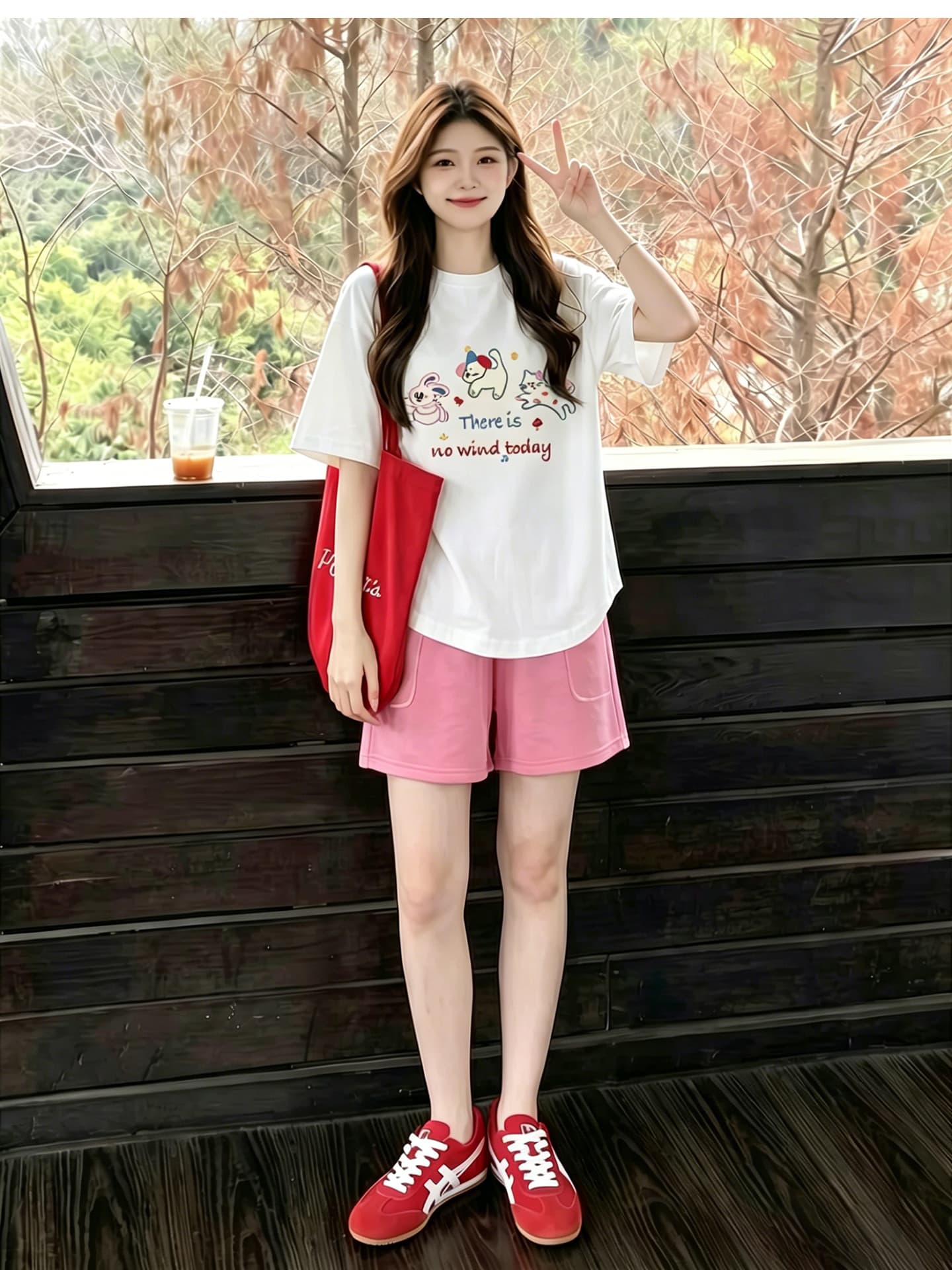 임산부 티셔츠 맨위 여름 외출용 얇은 스타일 패션 세트 투피스 세트 상세 이미지 9