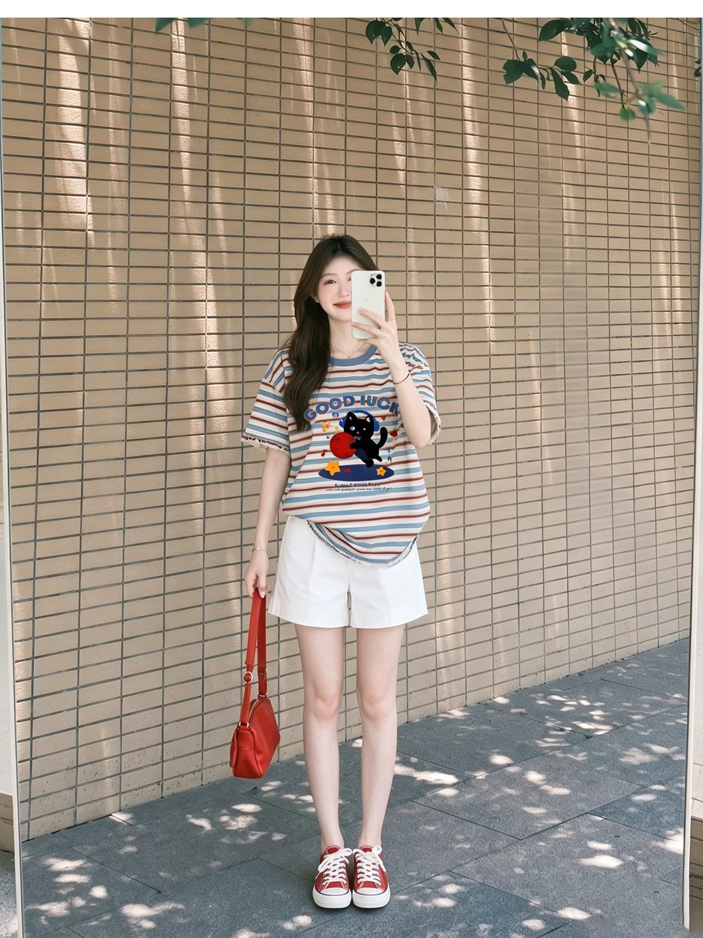 임산부 여름 외출용 얇은 스타일 캐주얼 루즈핏 반팔 맨위 여름 드레스 투피스 세트 상세 이미지 7