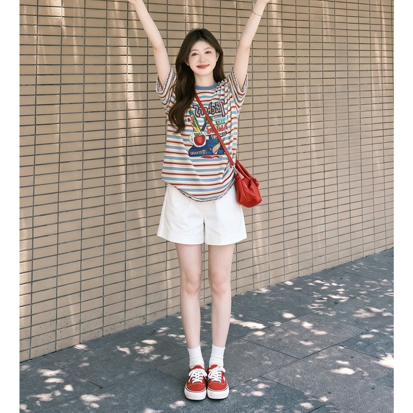 임산부 여름 외출용 얇은 스타일 캐주얼 루즈핏 반팔 맨위 여름 드레스 투피스 세트 이미지 2