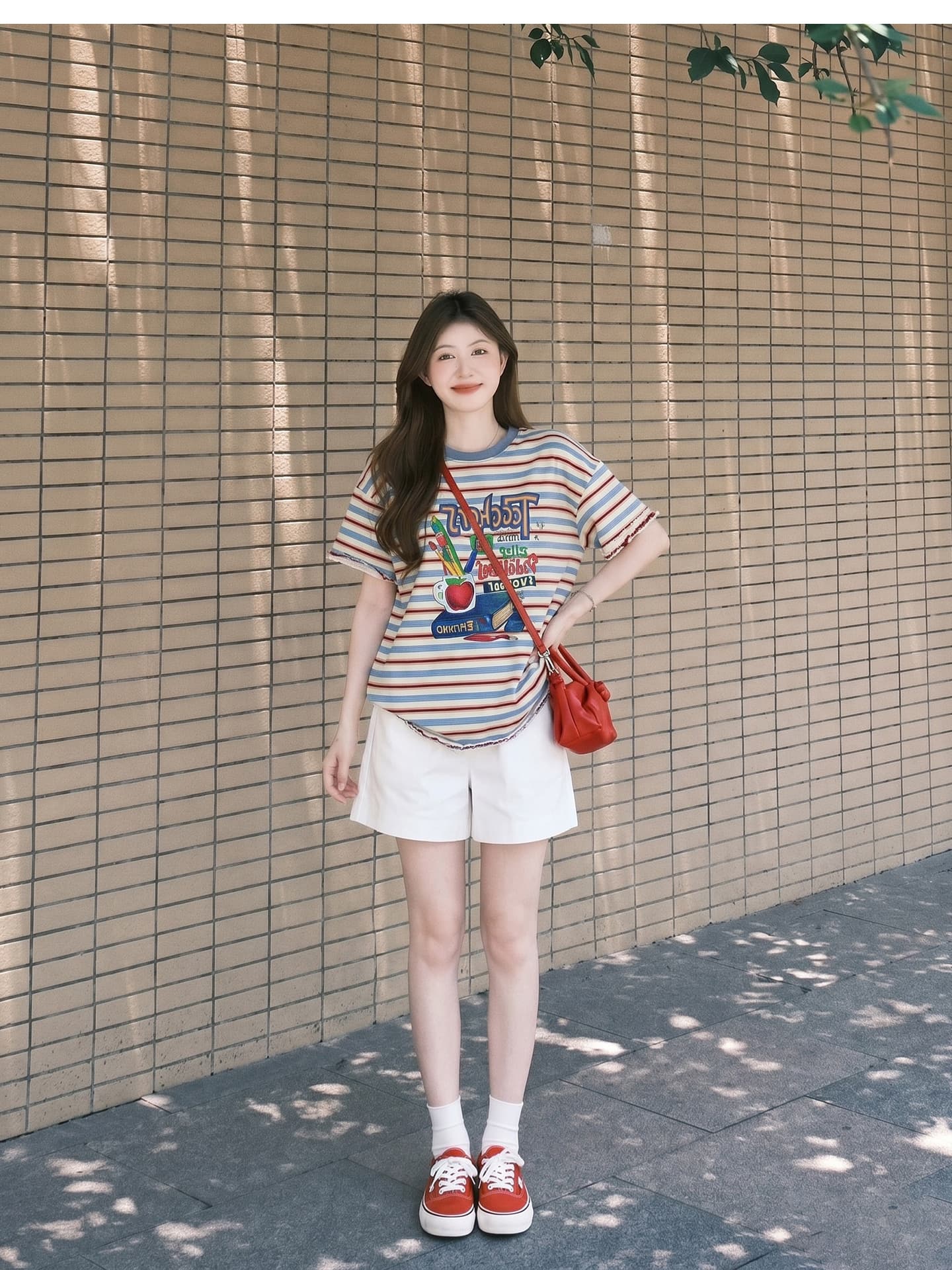 임산부 여름 외출용 얇은 스타일 캐주얼 루즈핏 반팔 맨위 여름 드레스 투피스 세트 상세 이미지 5