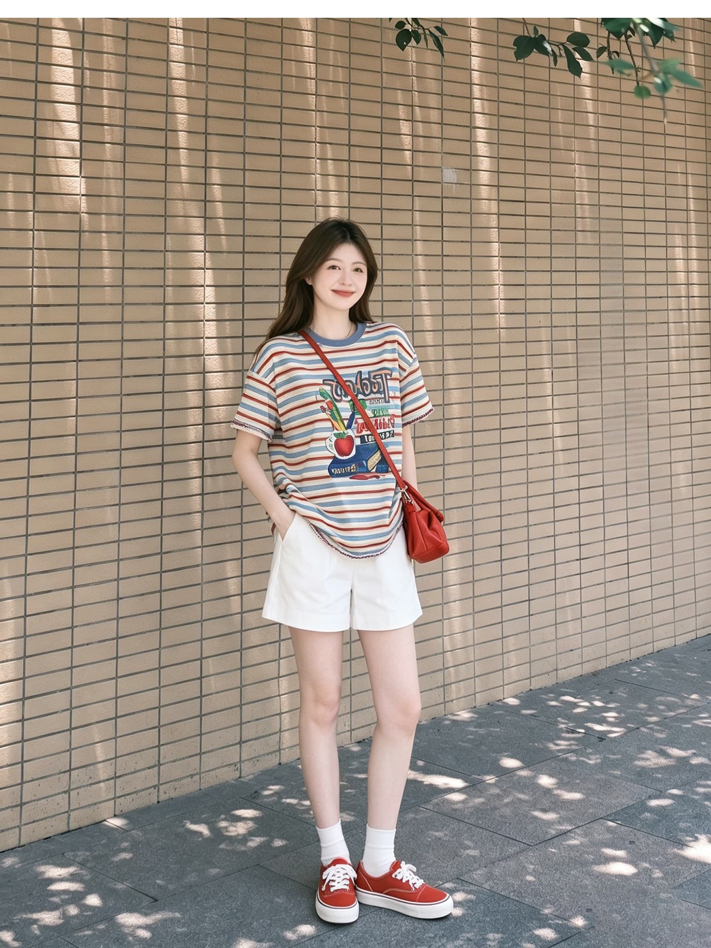 임산부 여름 외출용 얇은 스타일 캐주얼 루즈핏 반팔 맨위 여름 드레스 투피스 세트 상세 이미지 9