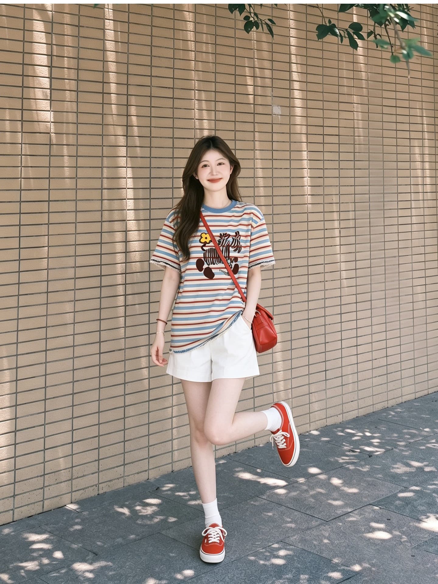 임산부 여름 외출용 얇은 스타일 캐주얼 루즈핏 반팔 맨위 여름 드레스 투피스 세트 상세 이미지 9