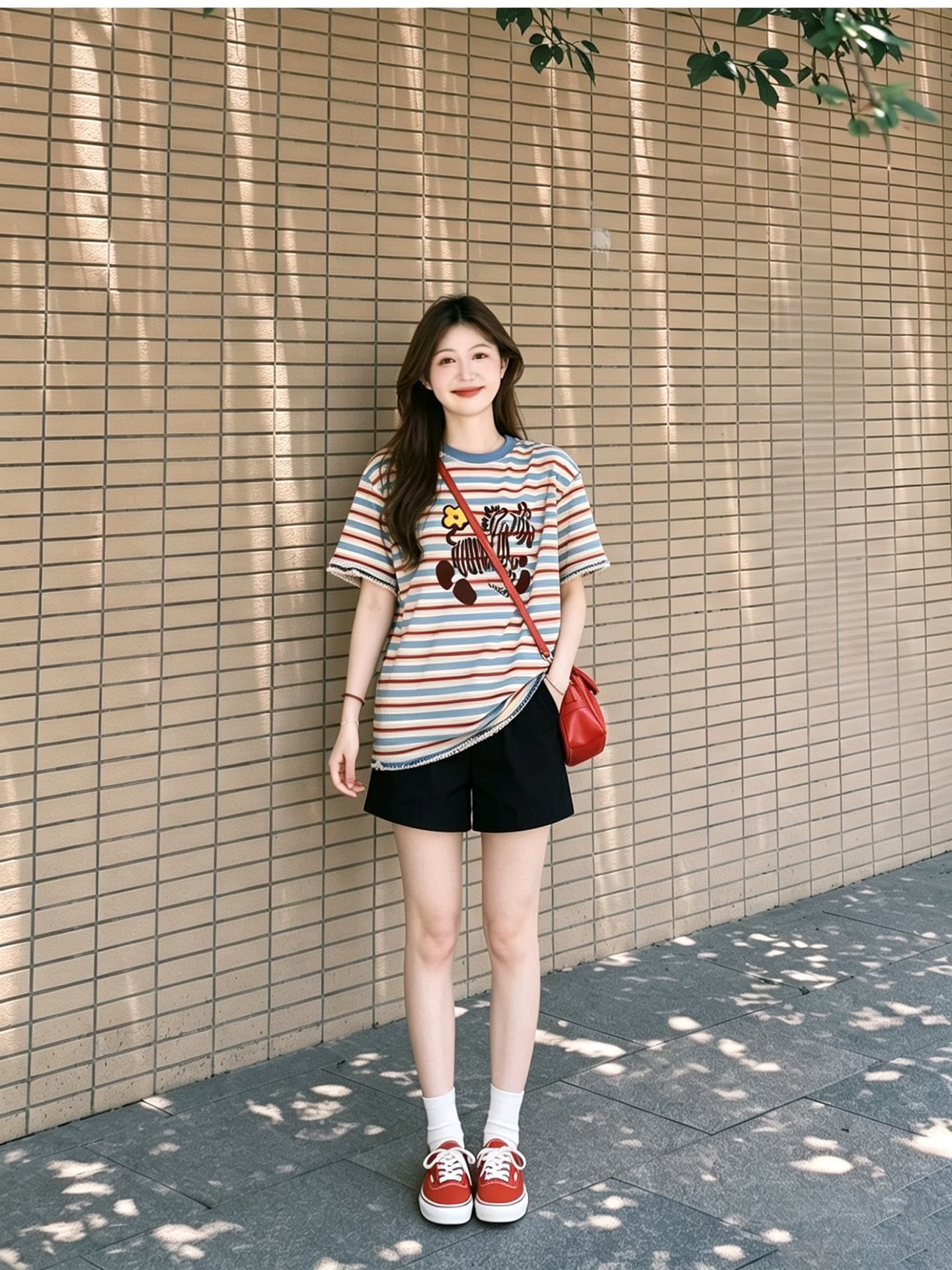 임산부 여름 외출용 얇은 스타일 캐주얼 루즈핏 반팔 맨위 여름 드레스 투피스 세트 상세 이미지 14