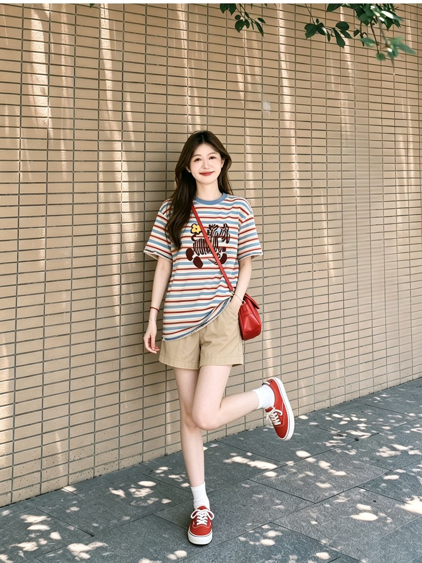 임산부 여름 외출용 얇은 스타일 캐주얼 루즈핏 반팔 맨위 여름 드레스 투피스 세트 상세 이미지 15