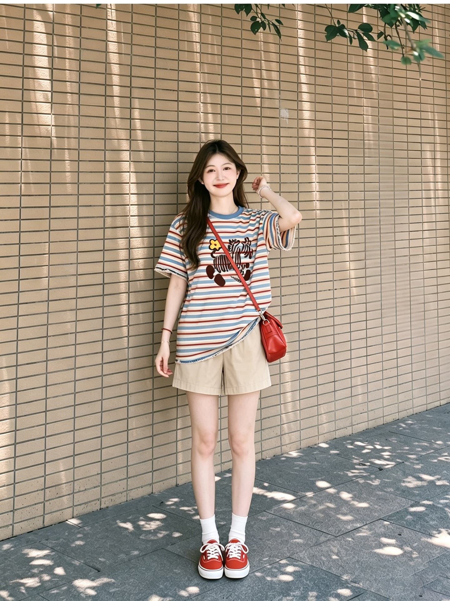 임산부 여름 외출용 얇은 스타일 캐주얼 루즈핏 반팔 맨위 여름 드레스 투피스 세트 상세 이미지 16