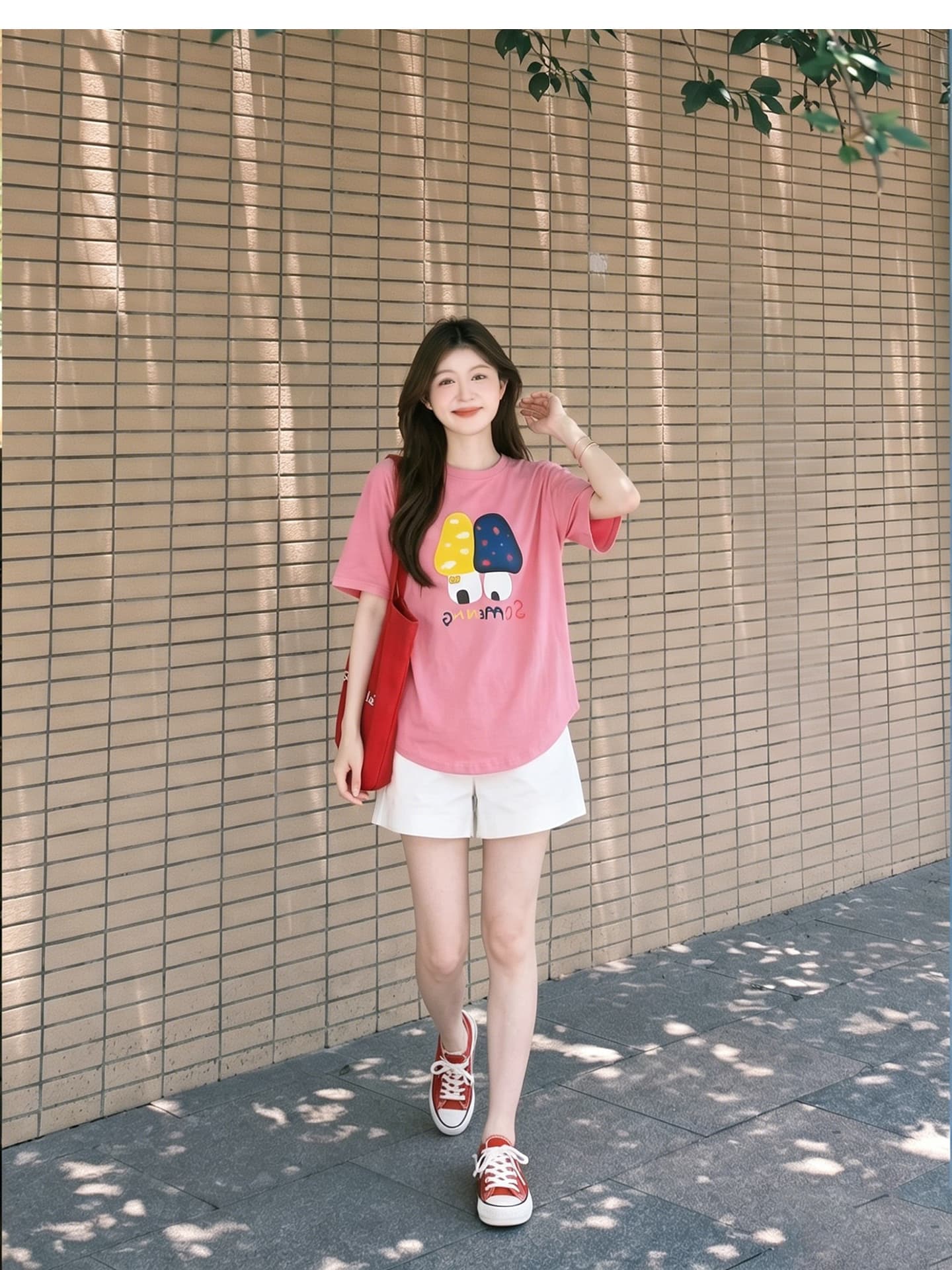 임산부 여름 외출용 얇은 스타일 캐주얼 루즈핏 반팔 맨위 여름 드레스 투피스 세트 상세 이미지 7