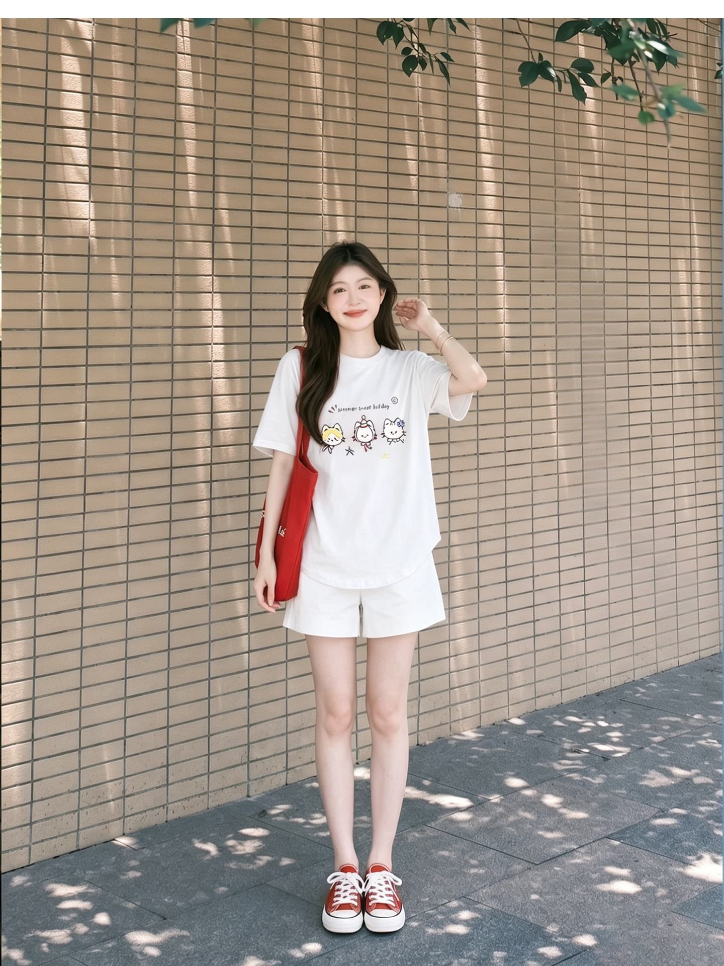 임산부 여름 외출용 얇은 스타일 캐주얼 루즈핏 반팔 맨위 여름 드레스 투피스 세트 상세 이미지 11