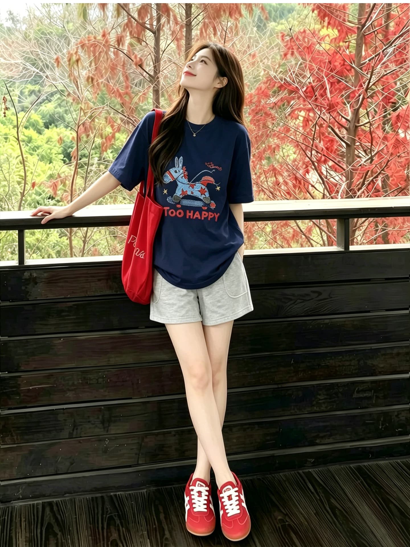 임산부 티셔츠 맨위 여름 외출용 얇은 스타일 패션 세트 투피스 세트 상세 이미지 8
