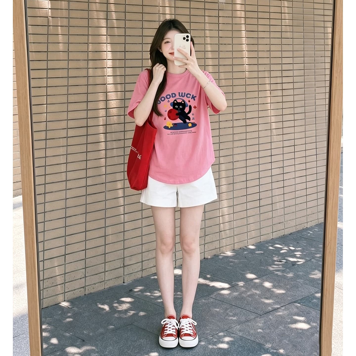 임산부 여름 외출용 얇은 스타일 캐주얼 루즈핏 반팔 맨위 여름 드레스 투피스 세트 이미지 4