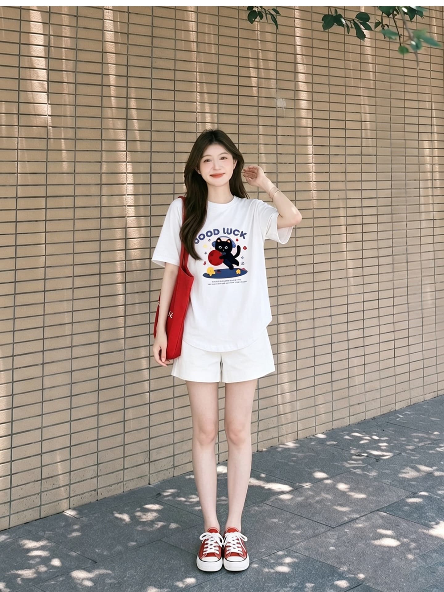 임산부 여름 외출용 얇은 스타일 캐주얼 루즈핏 반팔 맨위 여름 드레스 투피스 세트 상세 이미지 17