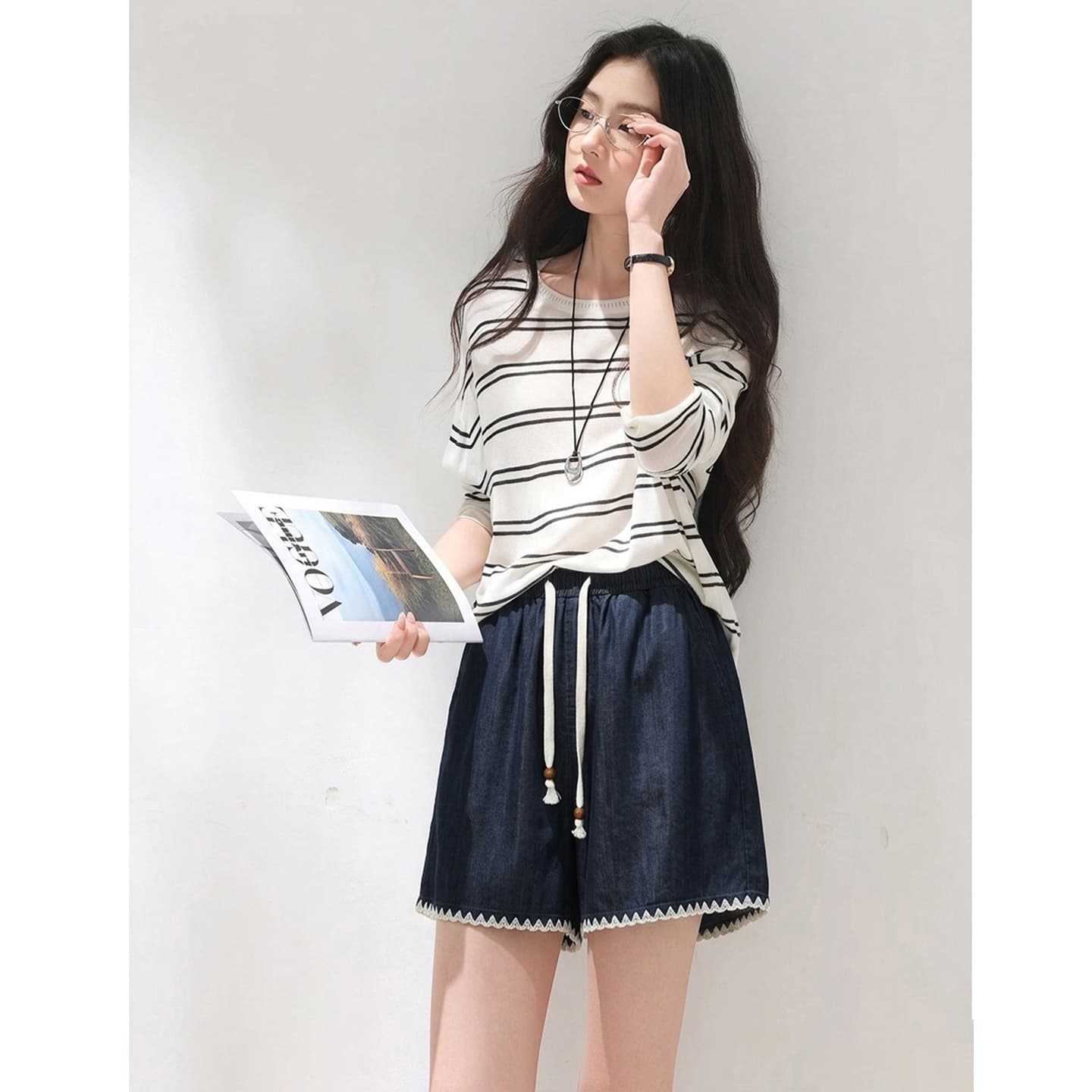 임산부 반바지 여름 포함 모방 청바지 임산부 바지 이미지 2