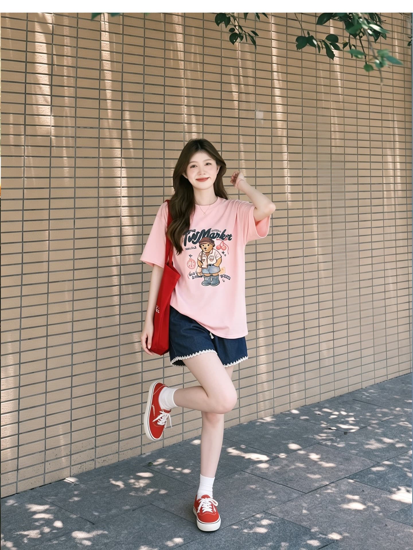 임산부 여름 외출용 얇은 스타일 캐주얼 루즈핏 반팔 맨위 여름 드레스 투피스 세트 상세 이미지 10