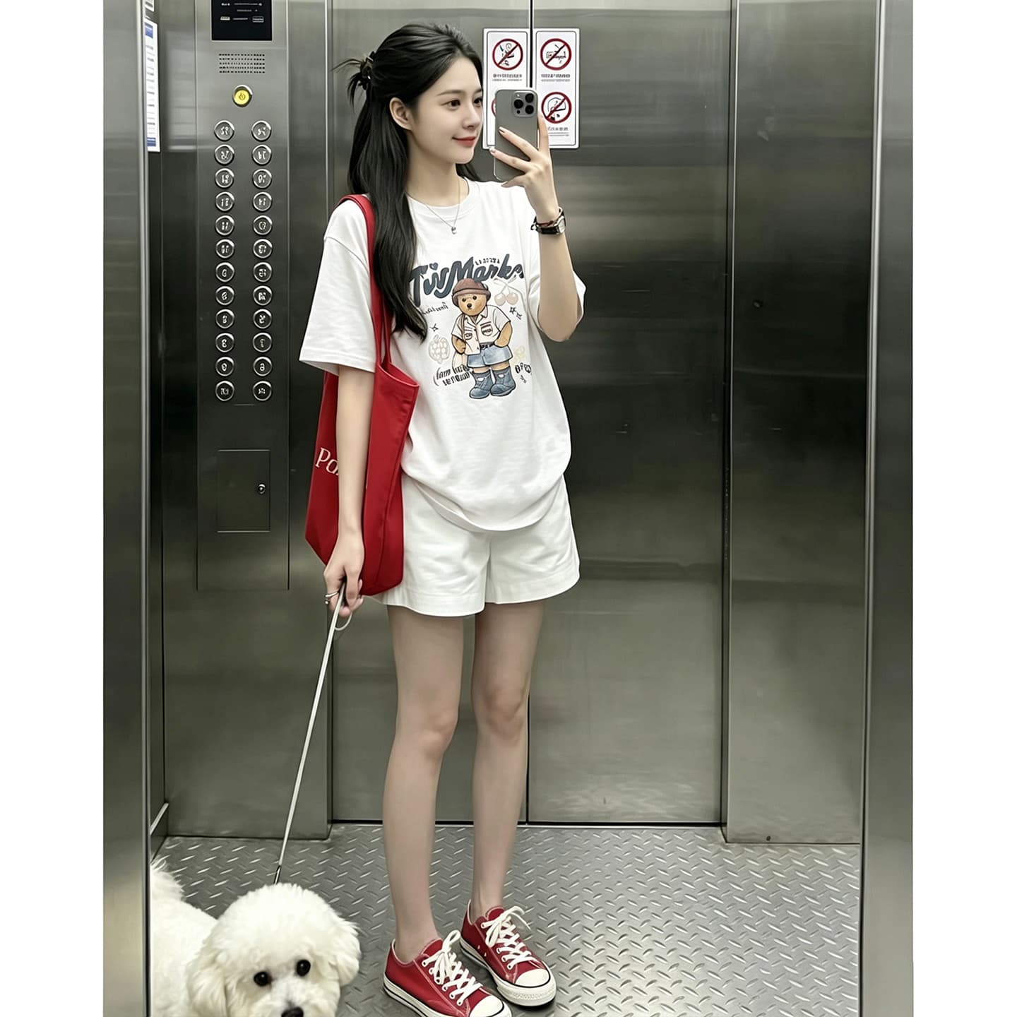 임산부 여름 외출용 얇은 스타일 캐주얼 루즈핏 반팔 맨위 여름 드레스 투피스 세트 상세 이미지 8