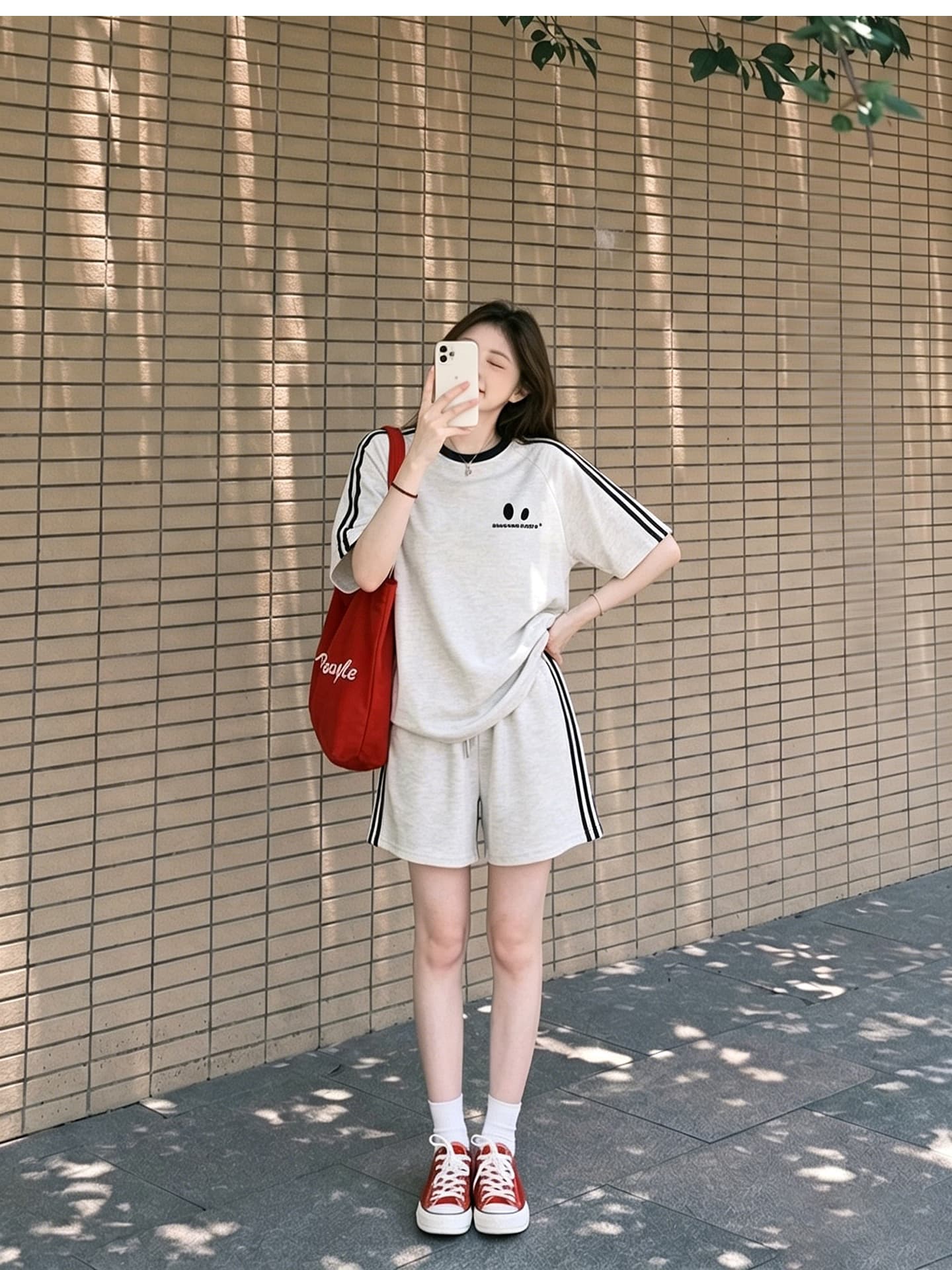 임산부 세트 여름 새로운 한국 스타일 루즈핏 패션 임산부 투피스 세트 맨위 반바지 상세 이미지 6
