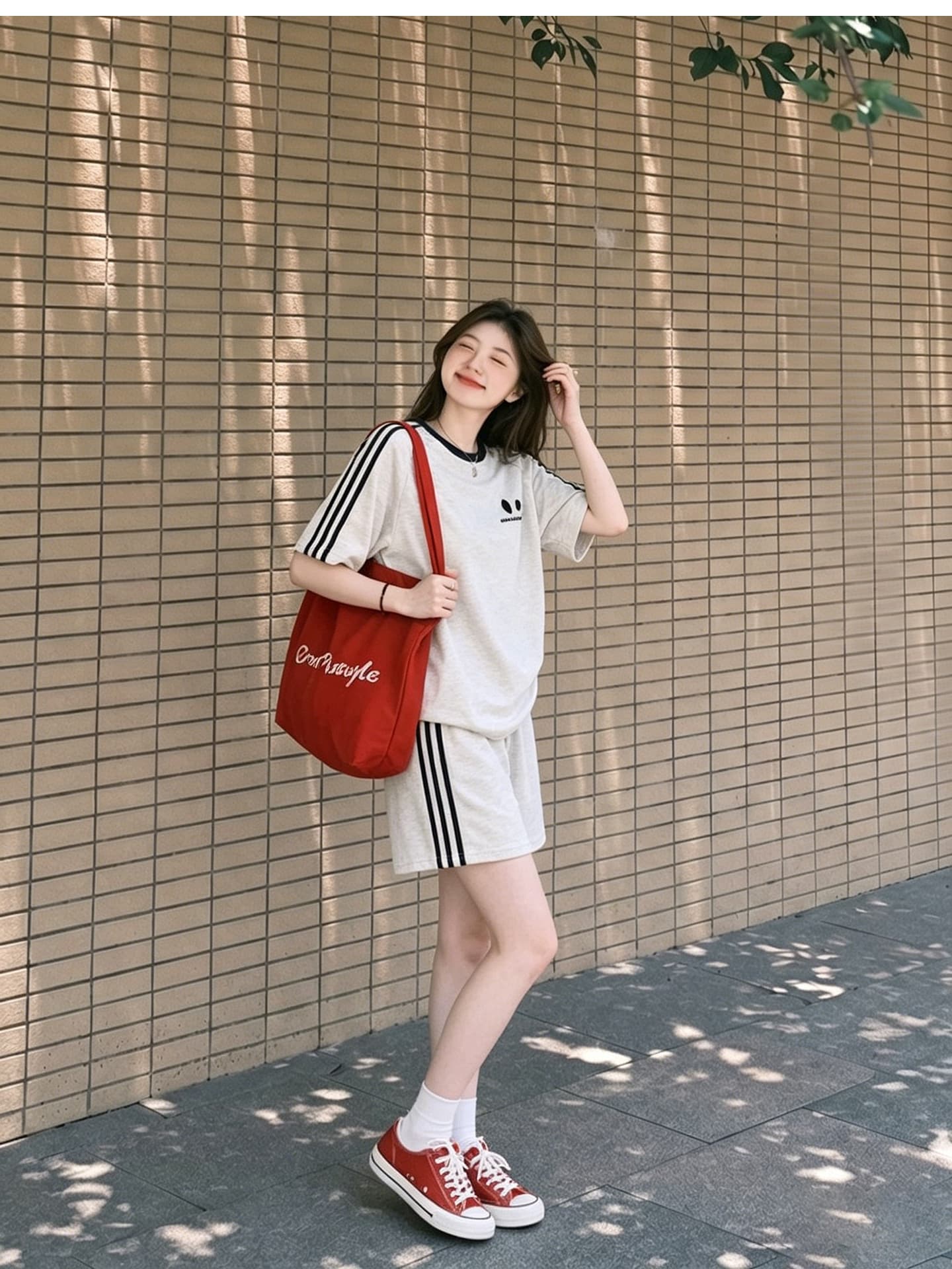 임산부 세트 여름 새로운 한국 스타일 루즈핏 패션 임산부 투피스 세트 맨위 반바지 상세 이미지 10