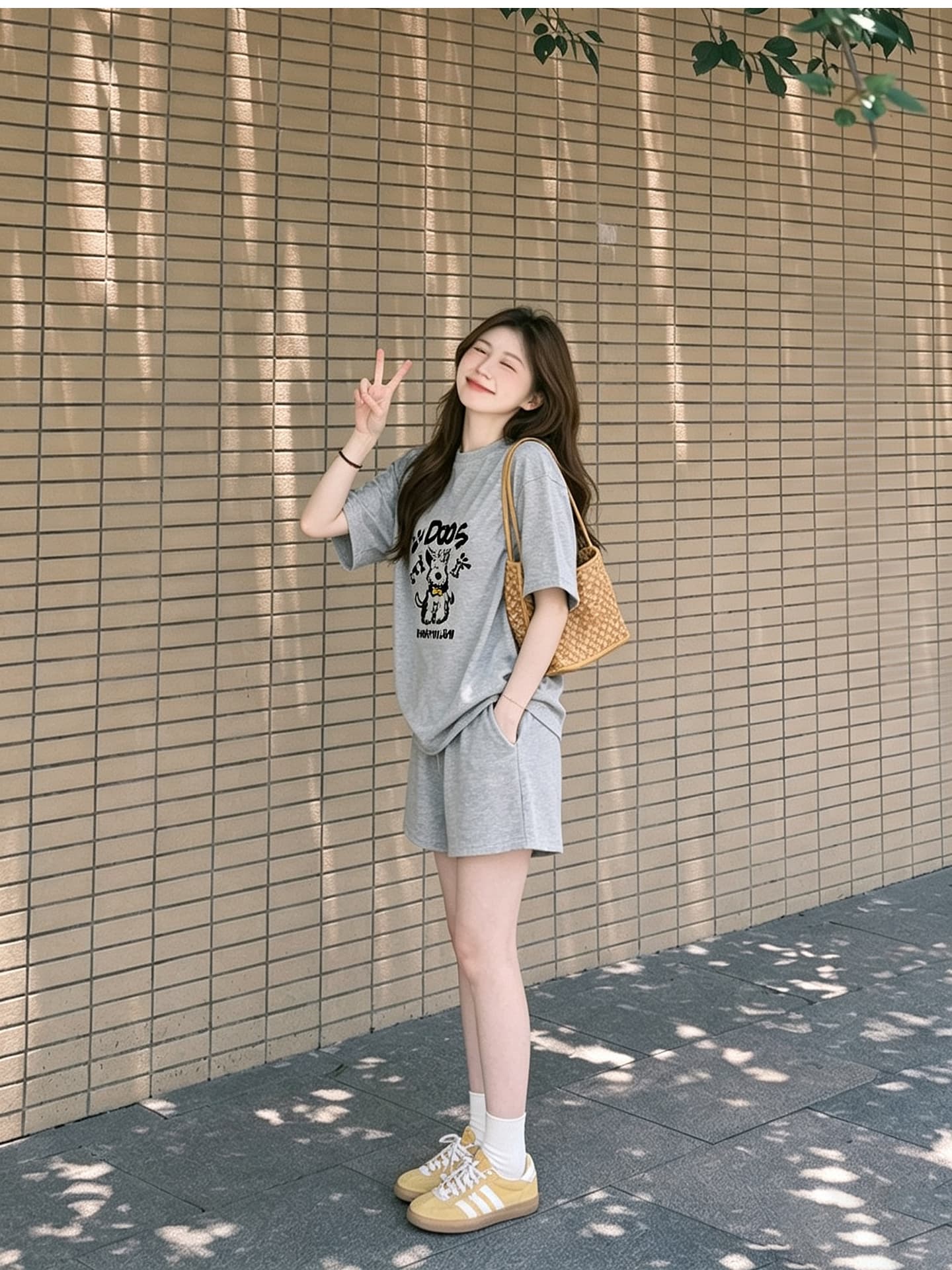 임산부 세트 여름 새로운 한국 스타일 루즈핏 패션 임산부 투피스 세트 맨위 반바지 상세 이미지 12