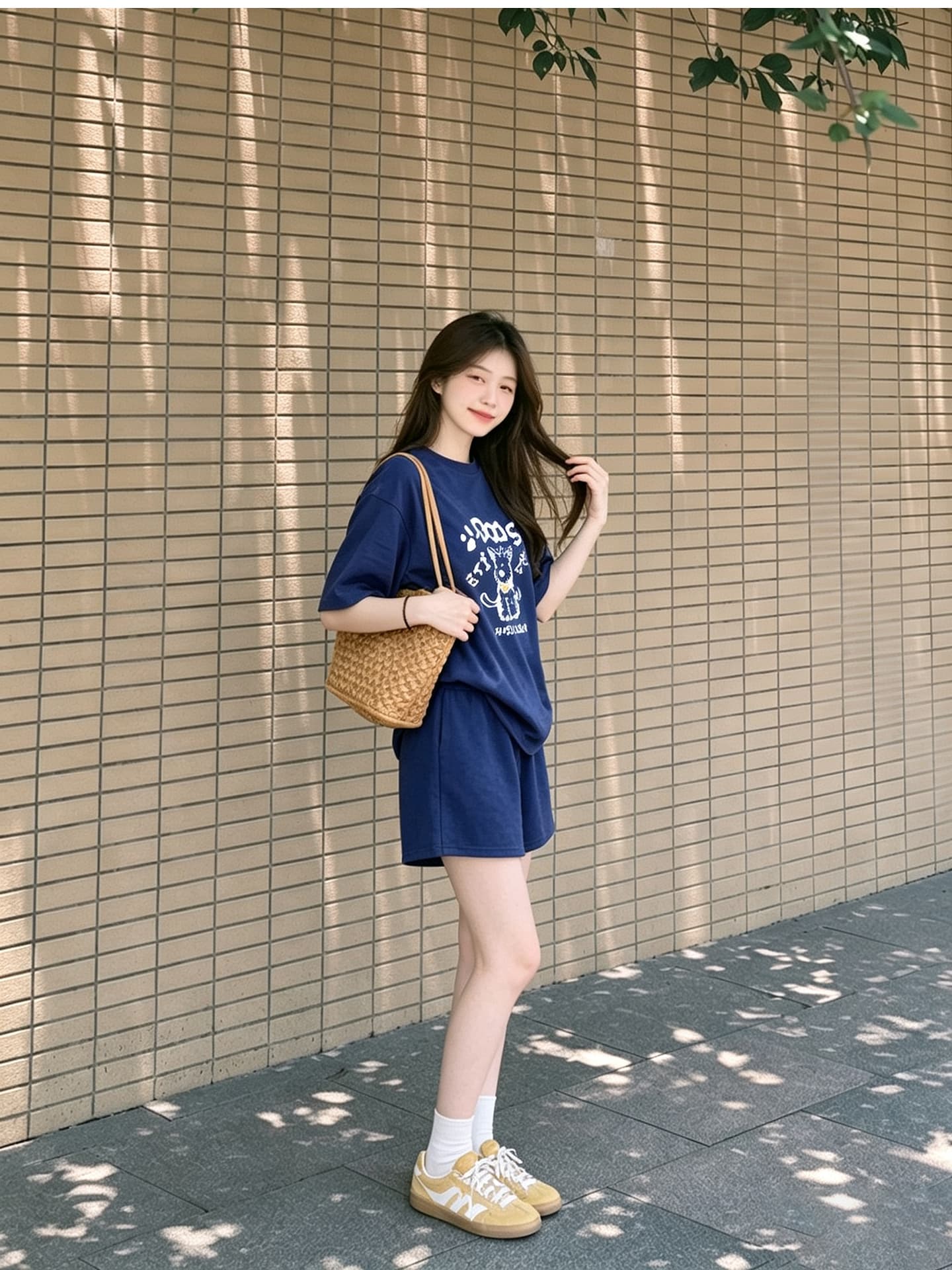 임산부 세트 여름 새로운 한국 스타일 루즈핏 패션 임산부 투피스 세트 맨위 반바지 상세 이미지 16