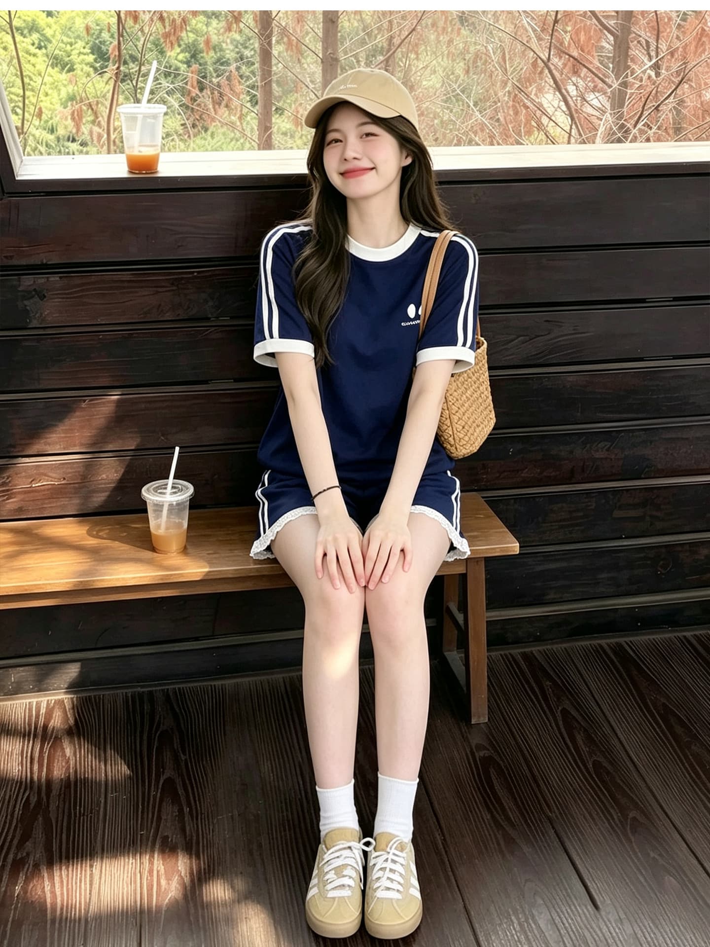 임산부 세트 여름 새로운 한국 스타일 루즈핏 패션 임산부 투피스 세트 맨위 반바지 상세 이미지 2