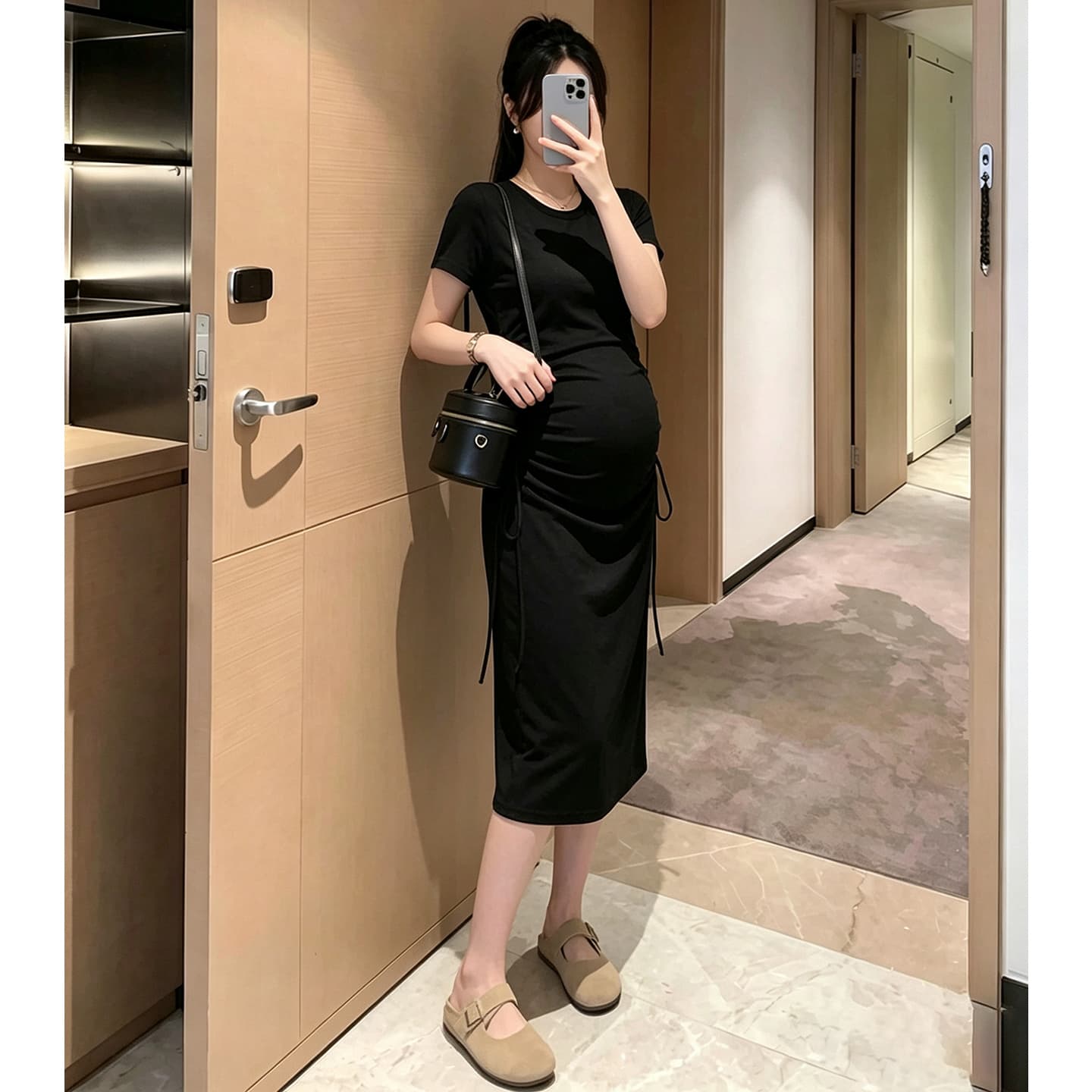 임산부 드레스 여름 롱 코트 임신 기간 착용 가져 가라. 패션 디자인 센스
