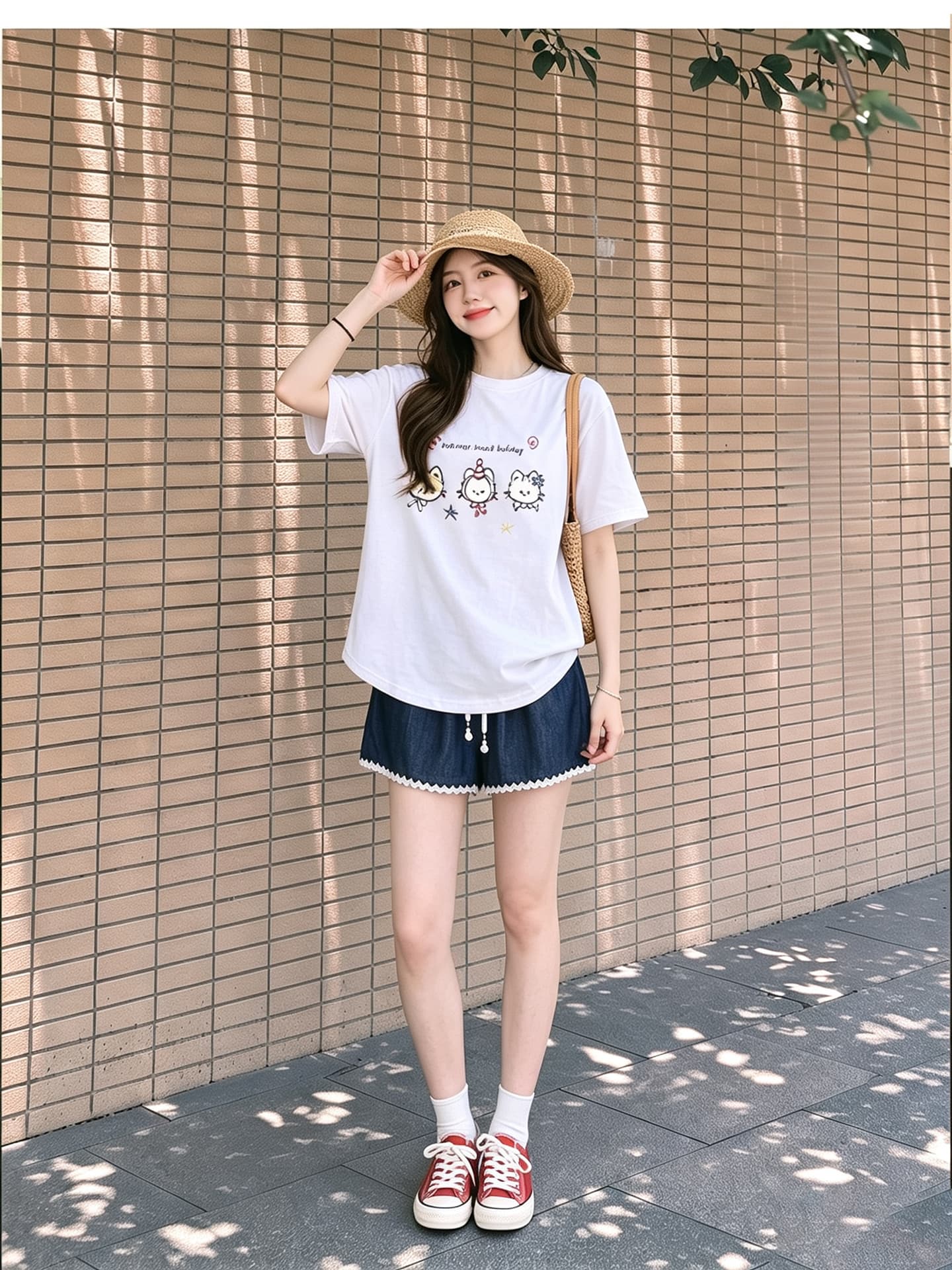 임산부 여름 외출용 얇은 스타일 캐주얼 루즈핏 반팔 맨위 여름 드레스 투피스 세트 상세 이미지 8