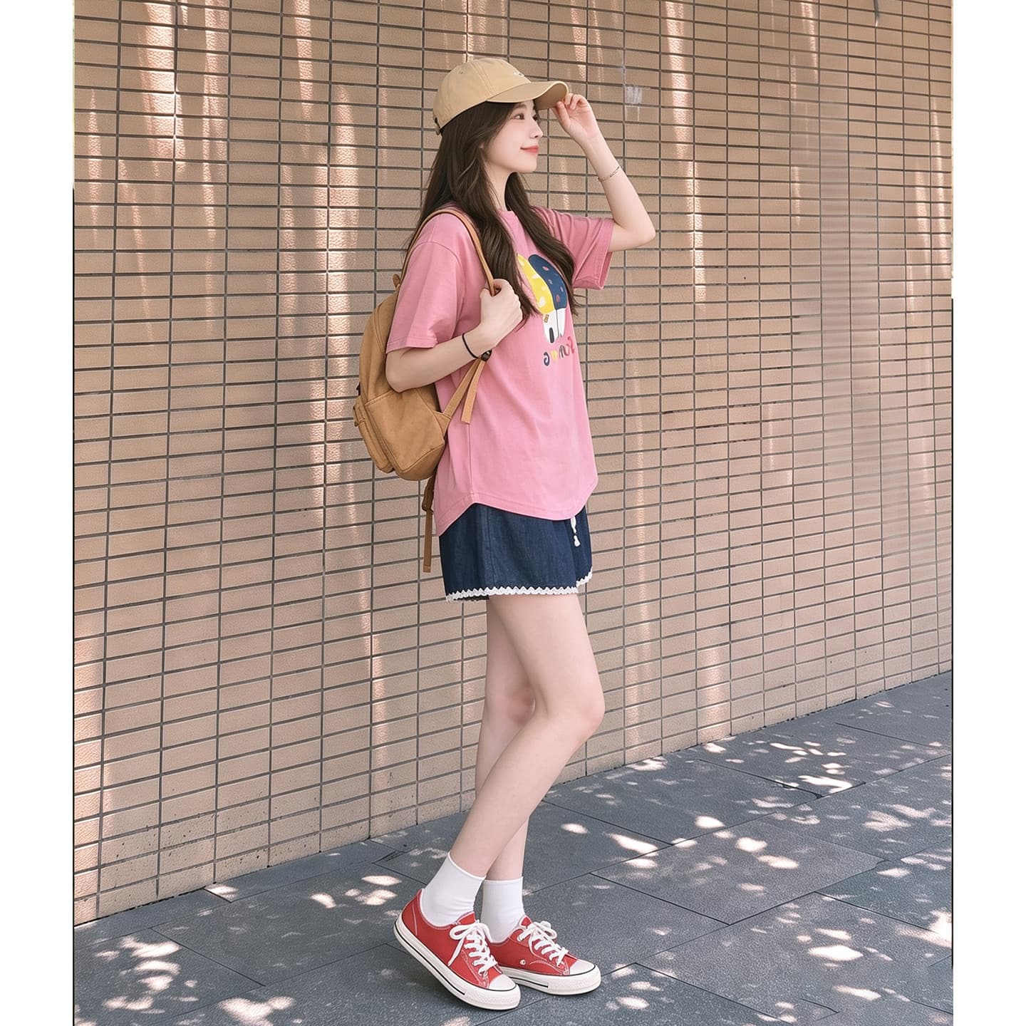 임산부 여름 외출용 얇은 스타일 캐주얼 루즈핏 반팔 맨위 여름 드레스 투피스 세트 이미지 5