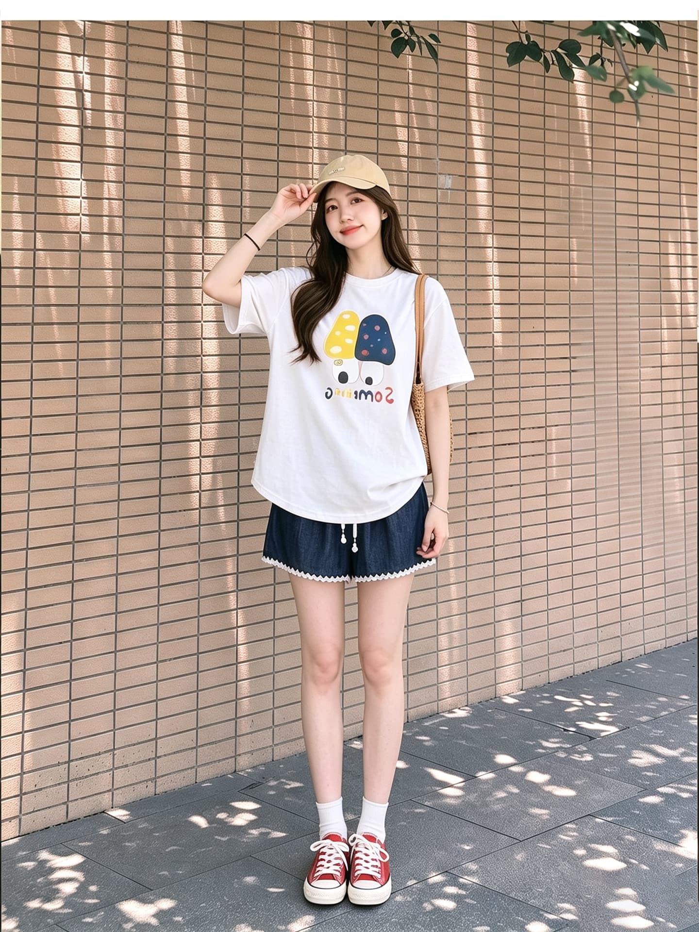 임산부 여름 외출용 얇은 스타일 캐주얼 루즈핏 반팔 맨위 여름 드레스 투피스 세트 상세 이미지 7