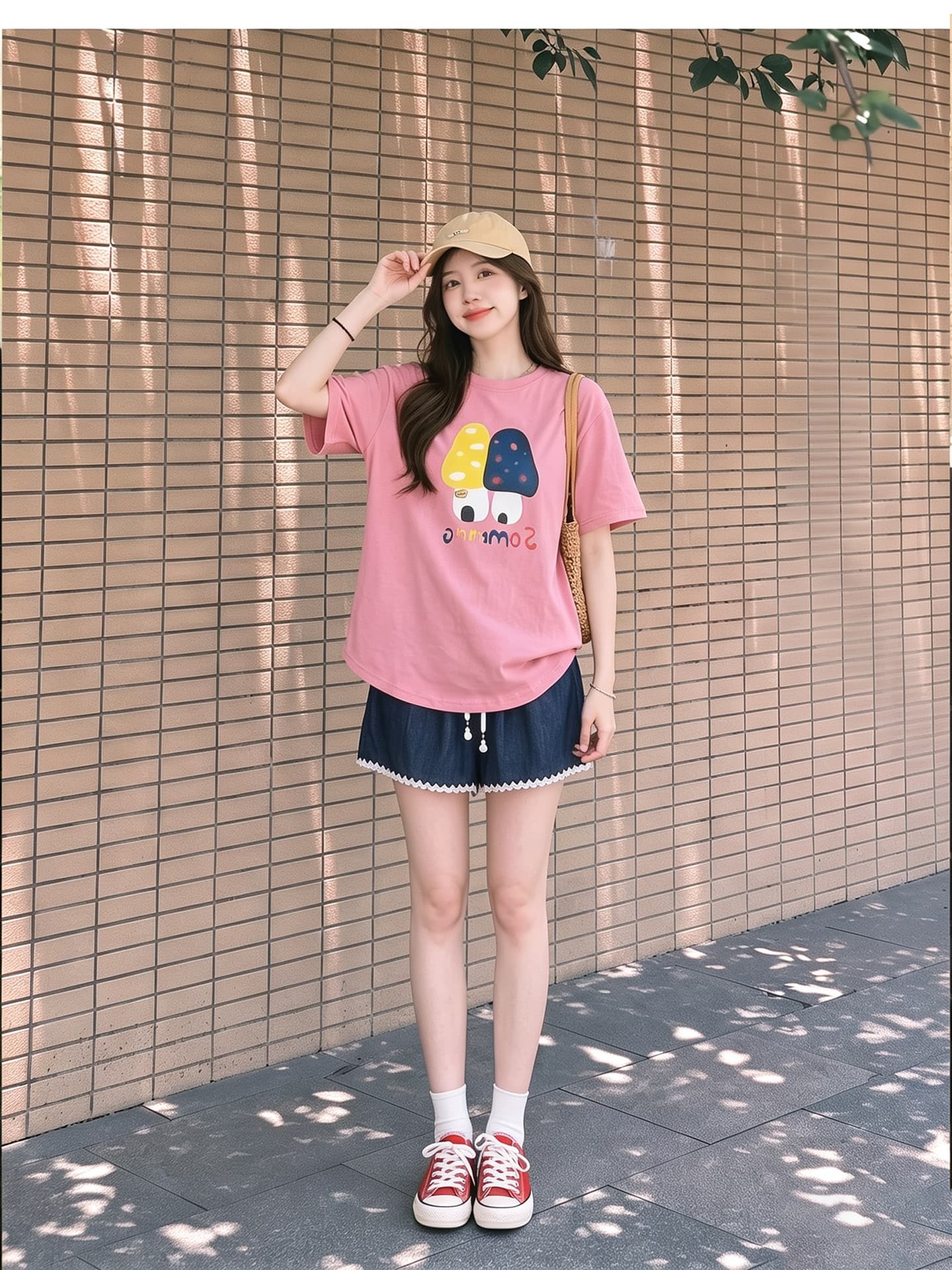 임산부 여름 외출용 얇은 스타일 캐주얼 루즈핏 반팔 맨위 여름 드레스 투피스 세트 상세 이미지 12