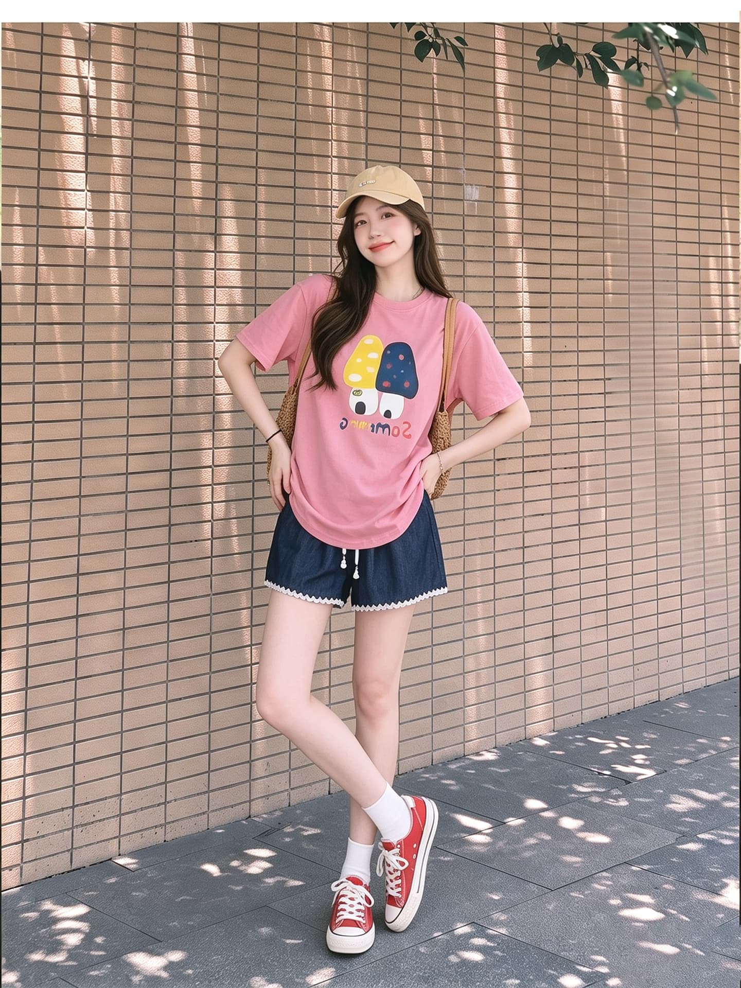 임산부 여름 외출용 얇은 스타일 캐주얼 루즈핏 반팔 맨위 여름 드레스 투피스 세트 상세 이미지 15