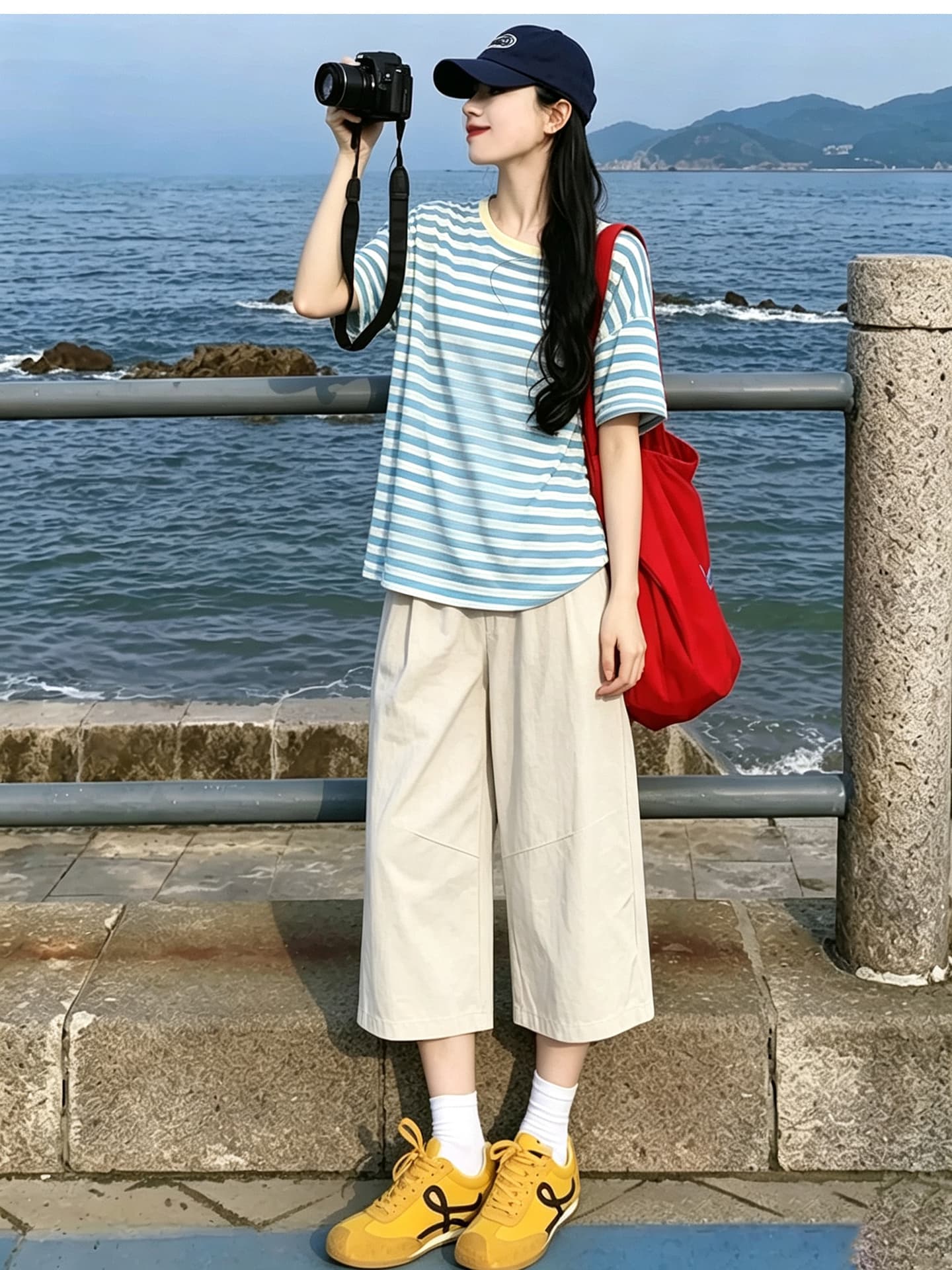 임산부 7부 바지 여름 얇은 스타일 통기성 패션 스타일 작은 키 임산부 바지 상세 이미지 3