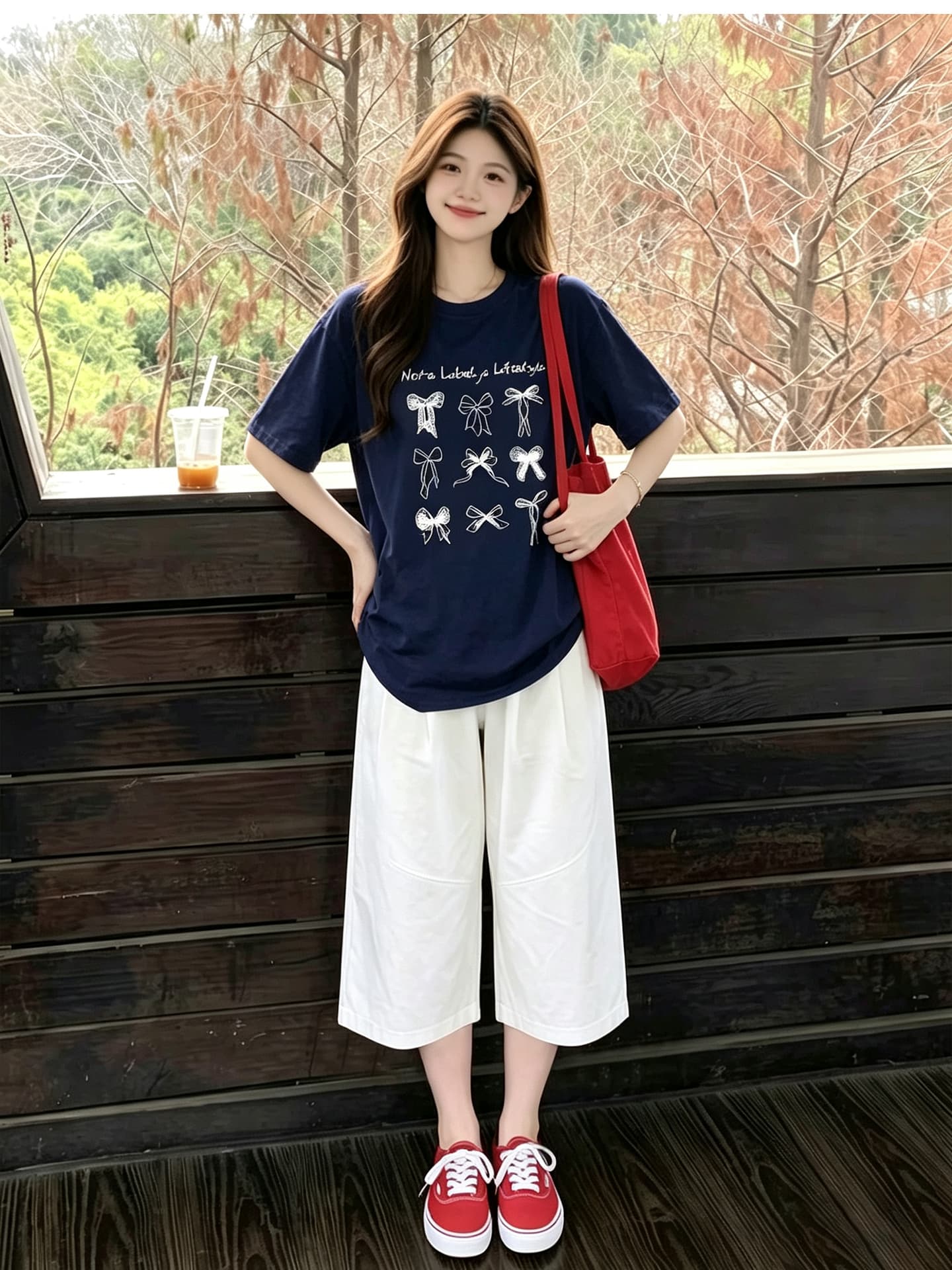 임산부 여름 외출용 얇은 스타일 캐주얼 루즈핏 반팔 맨위 여름 드레스 투피스 세트 상세 이미지 6