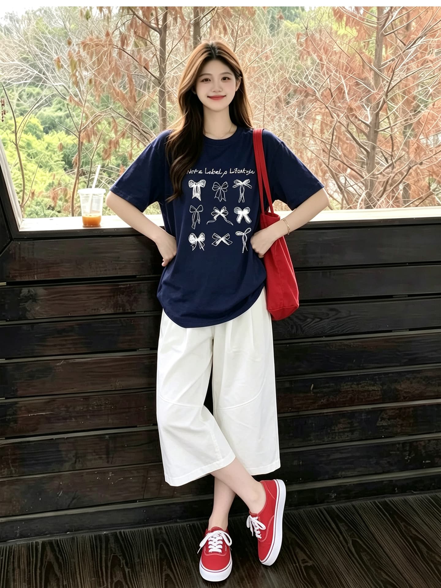 임산부 여름 외출용 얇은 스타일 캐주얼 루즈핏 반팔 맨위 여름 드레스 투피스 세트 상세 이미지 8