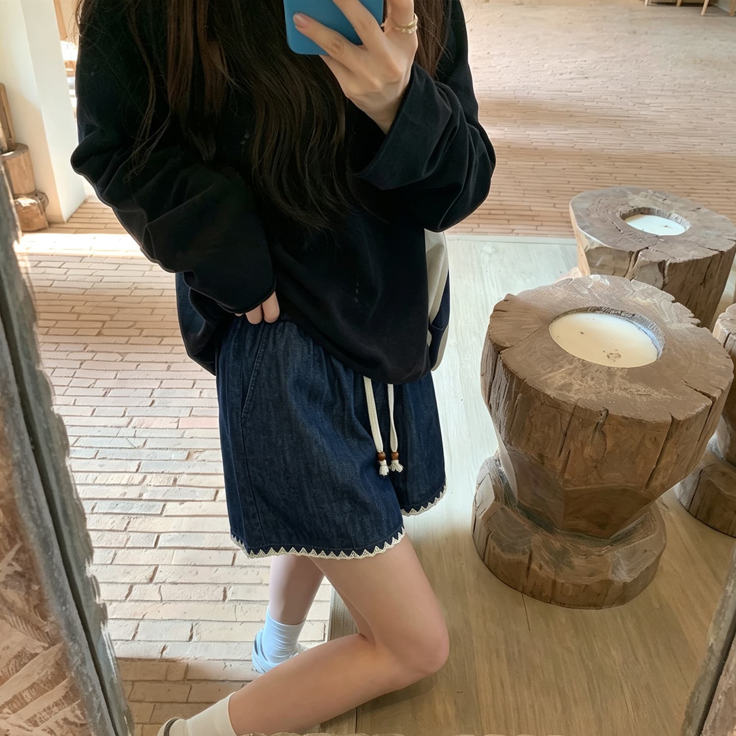 임산부 반바지 여름 포함 모방 청바지 임산부 바지 이미지 5