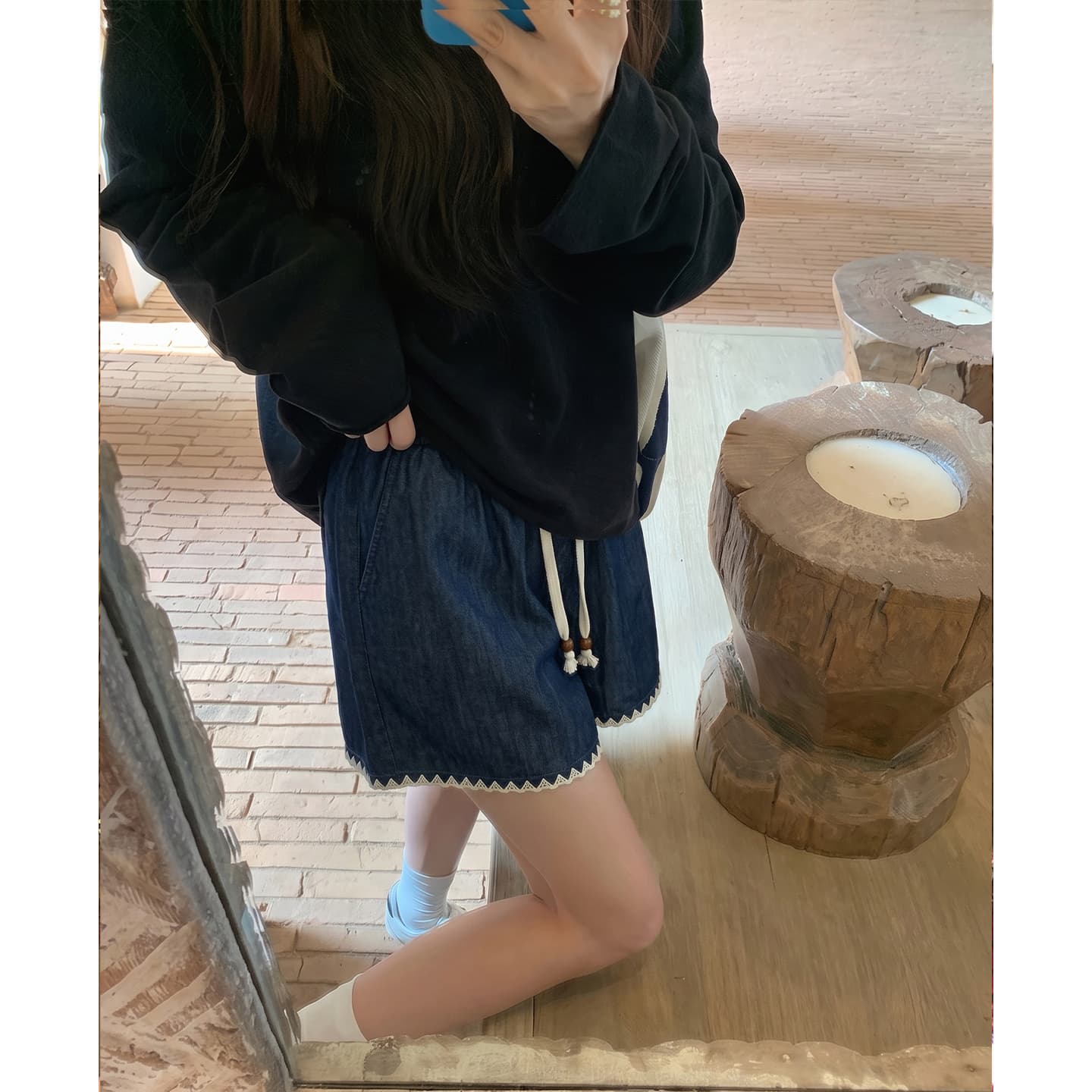 임산부 반바지 여름 포함 모방 청바지 임산부 바지 이미지 4