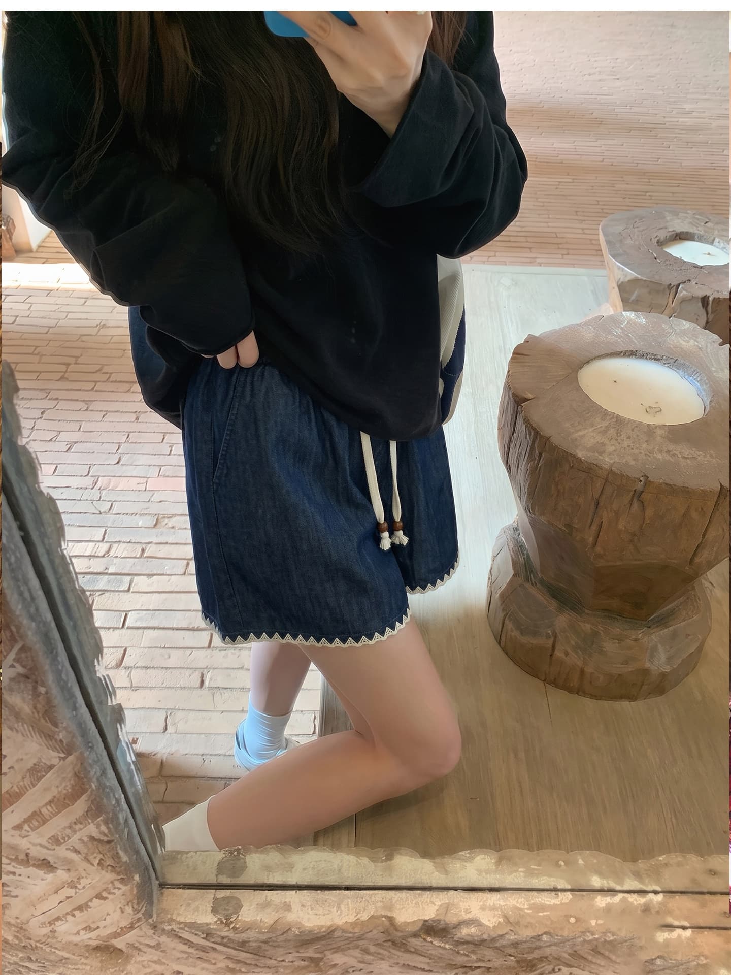 임산부 반바지 여름 포함 모방 청바지 임산부 바지 상세 이미지 3