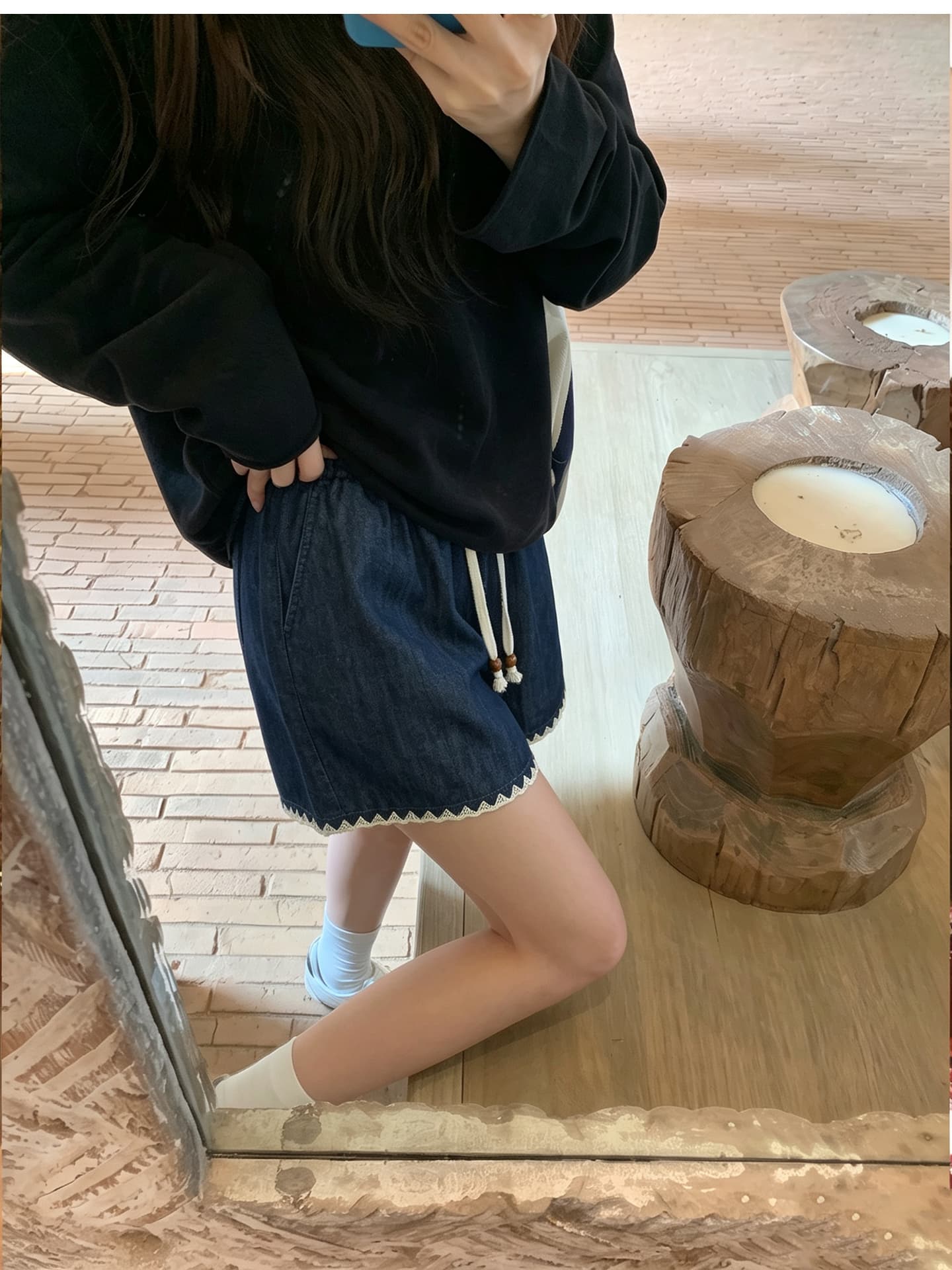 임산부 반바지 여름 포함 모방 청바지 임산부 바지 상세 이미지 4