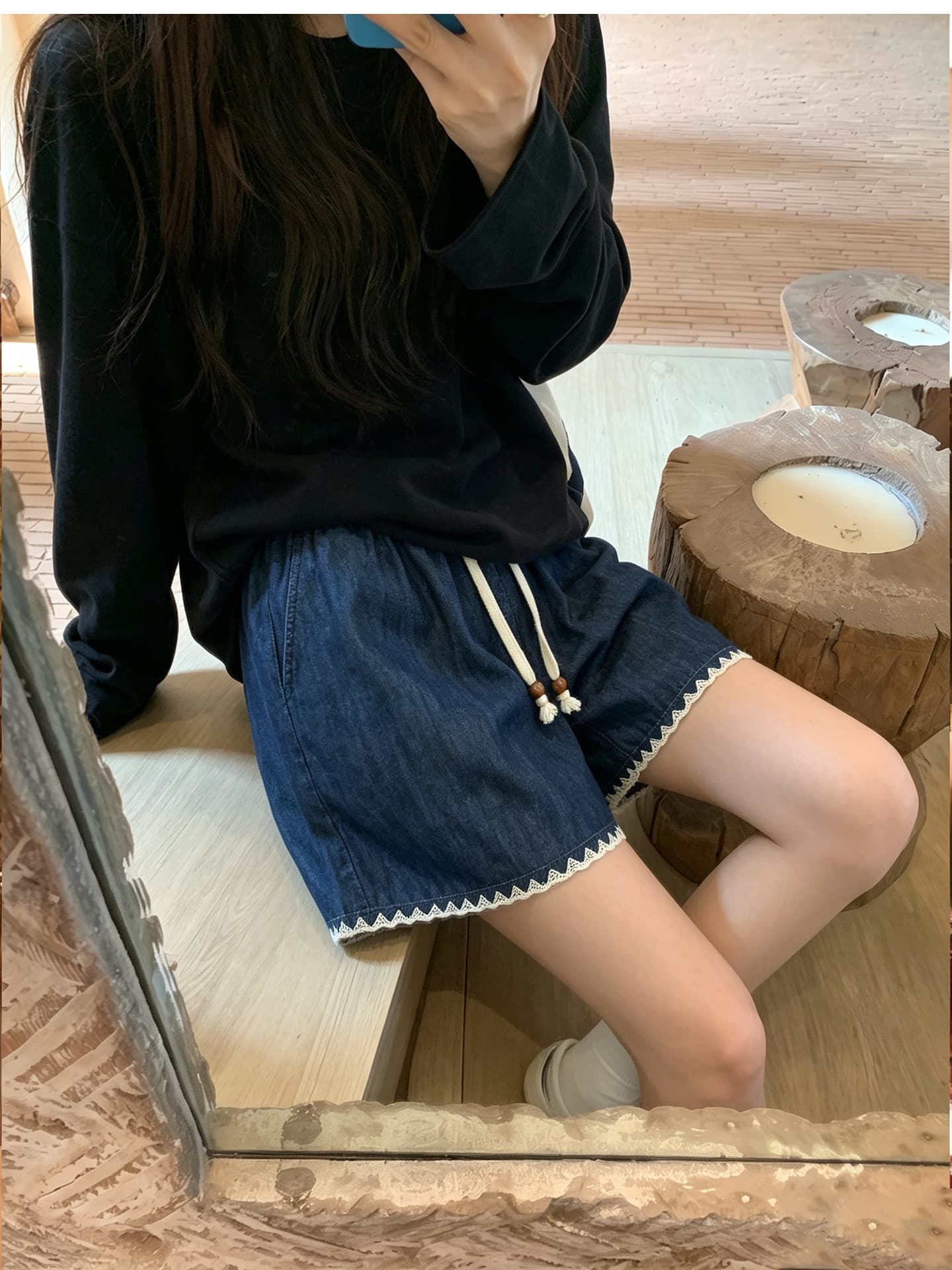 임산부 반바지 여름 포함 모방 청바지 임산부 바지 상세 이미지 5
