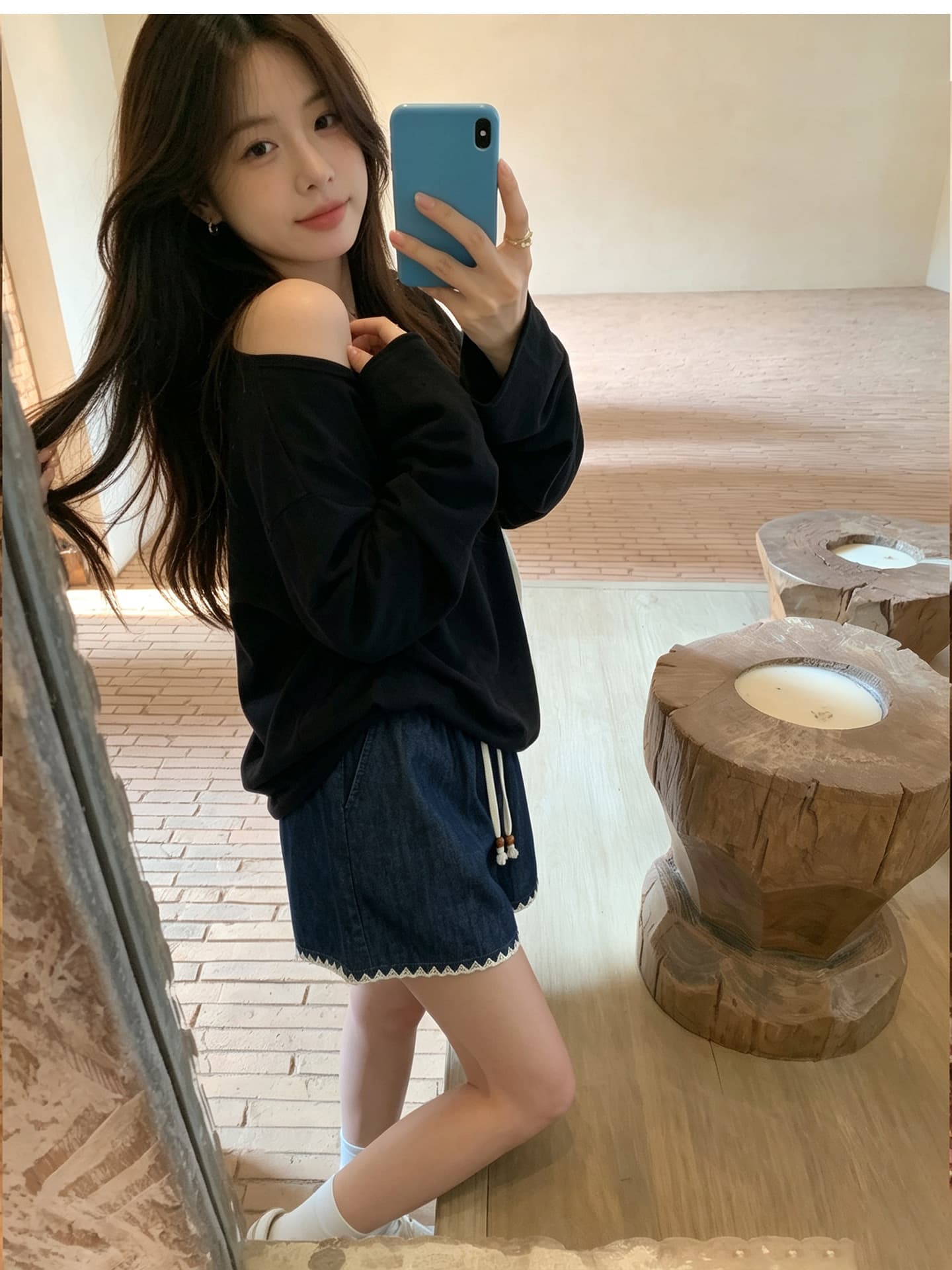 임산부 반바지 여름 포함 모방 청바지 임산부 바지 상세 이미지 6