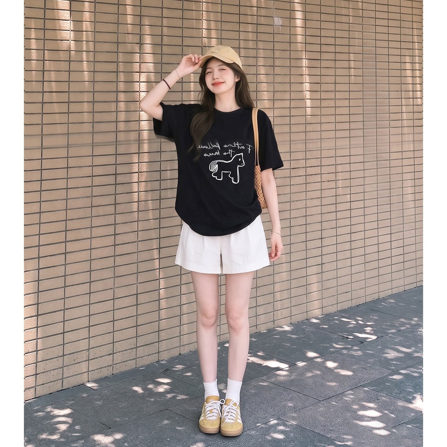 임산부 여름 외출용 얇은 스타일 캐주얼 루즈핏 반팔 맨위 여름 드레스 투피스 세트 이미지 4