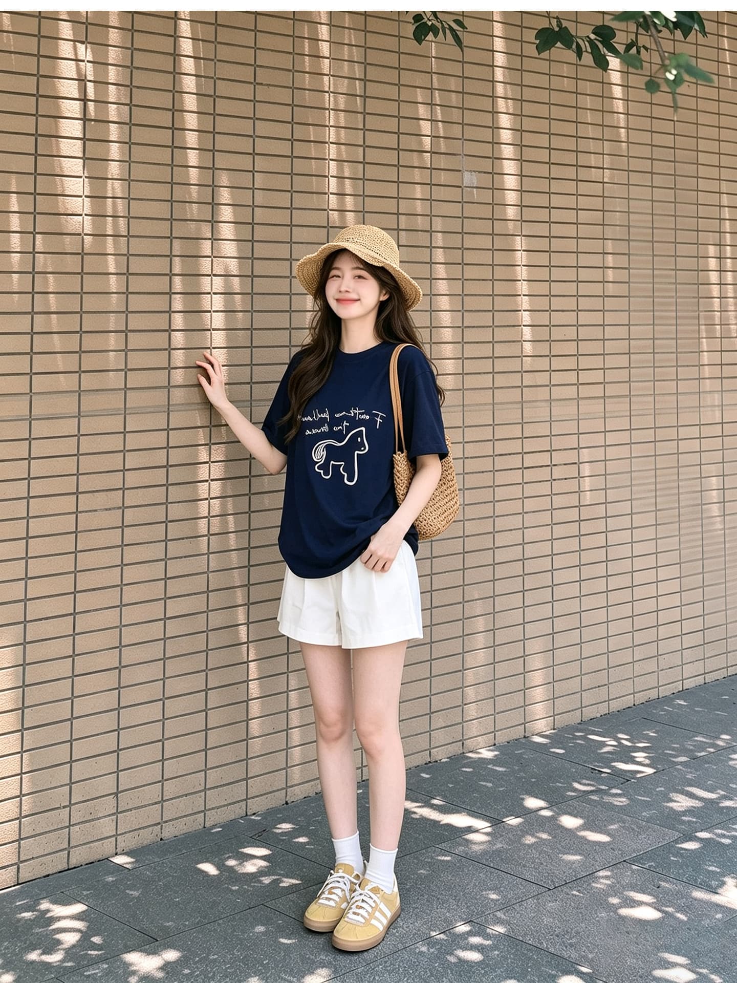 임산부 여름 외출용 얇은 스타일 캐주얼 루즈핏 반팔 맨위 여름 드레스 투피스 세트 상세 이미지 5