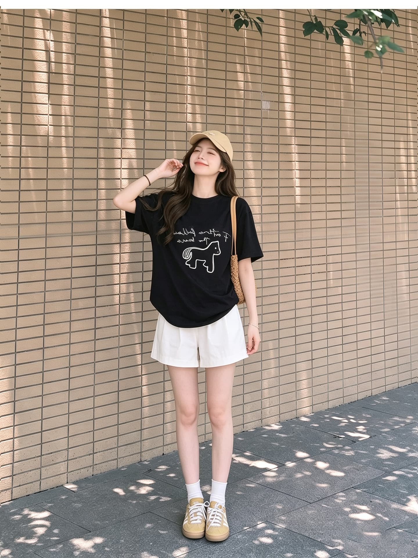 임산부 여름 외출용 얇은 스타일 캐주얼 루즈핏 반팔 맨위 여름 드레스 투피스 세트 상세 이미지 9