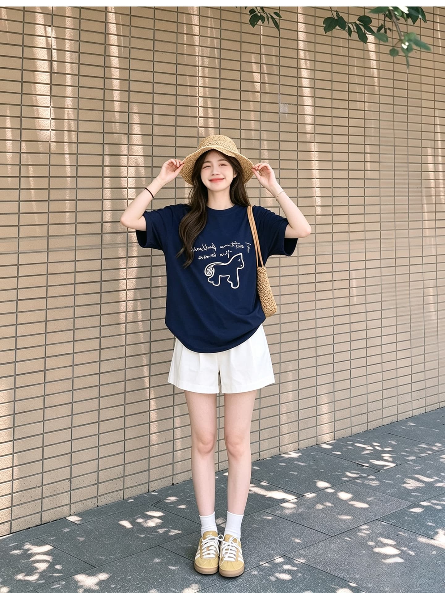임산부 여름 외출용 얇은 스타일 캐주얼 루즈핏 반팔 맨위 여름 드레스 투피스 세트 상세 이미지 12