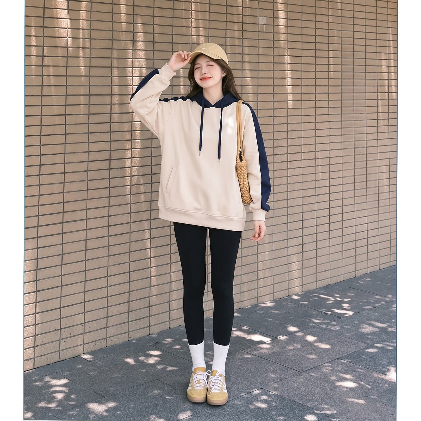 임산부 후드티 봄 가을 루즈핏 봄 패션 맨위 긴팔 후드 티 스웨터 여성 투피스 슈트 이미지 5