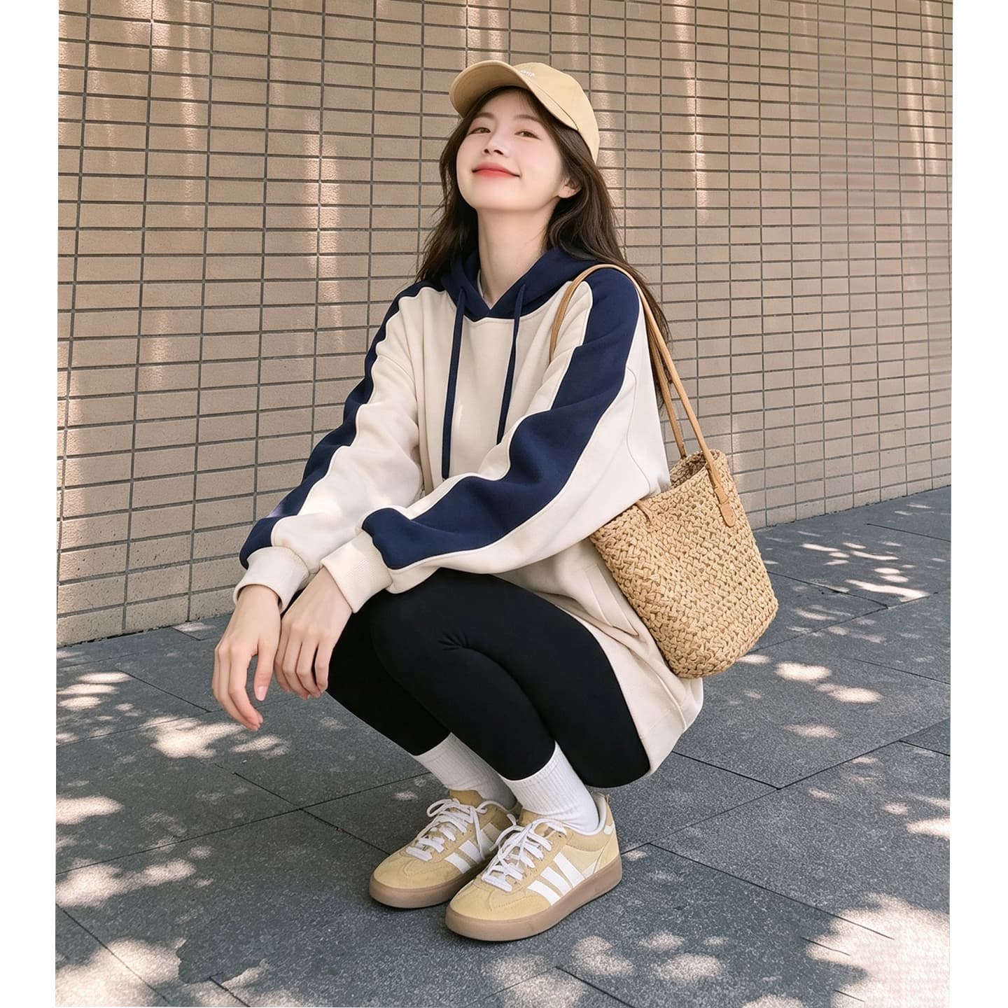 임산부 후드티 봄 가을 루즈핏 봄 패션 맨위 긴팔 후드 티 스웨터 여성 투피스 슈트 이미지 4